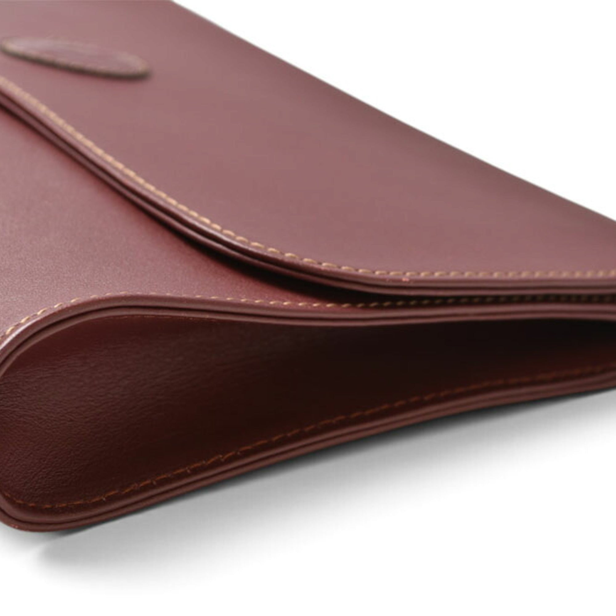 Cartier Bordeaux Leather Clutch Bag (Pre-Owned)