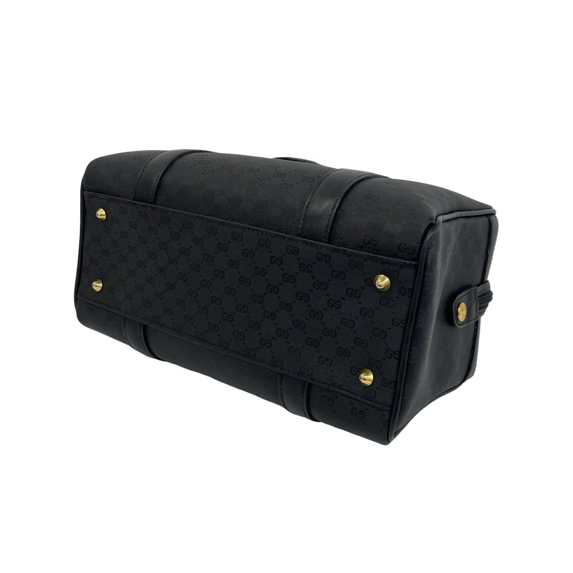 Gucci Black Leather Pvc Boston Bag Handbag (Pre-Owned)