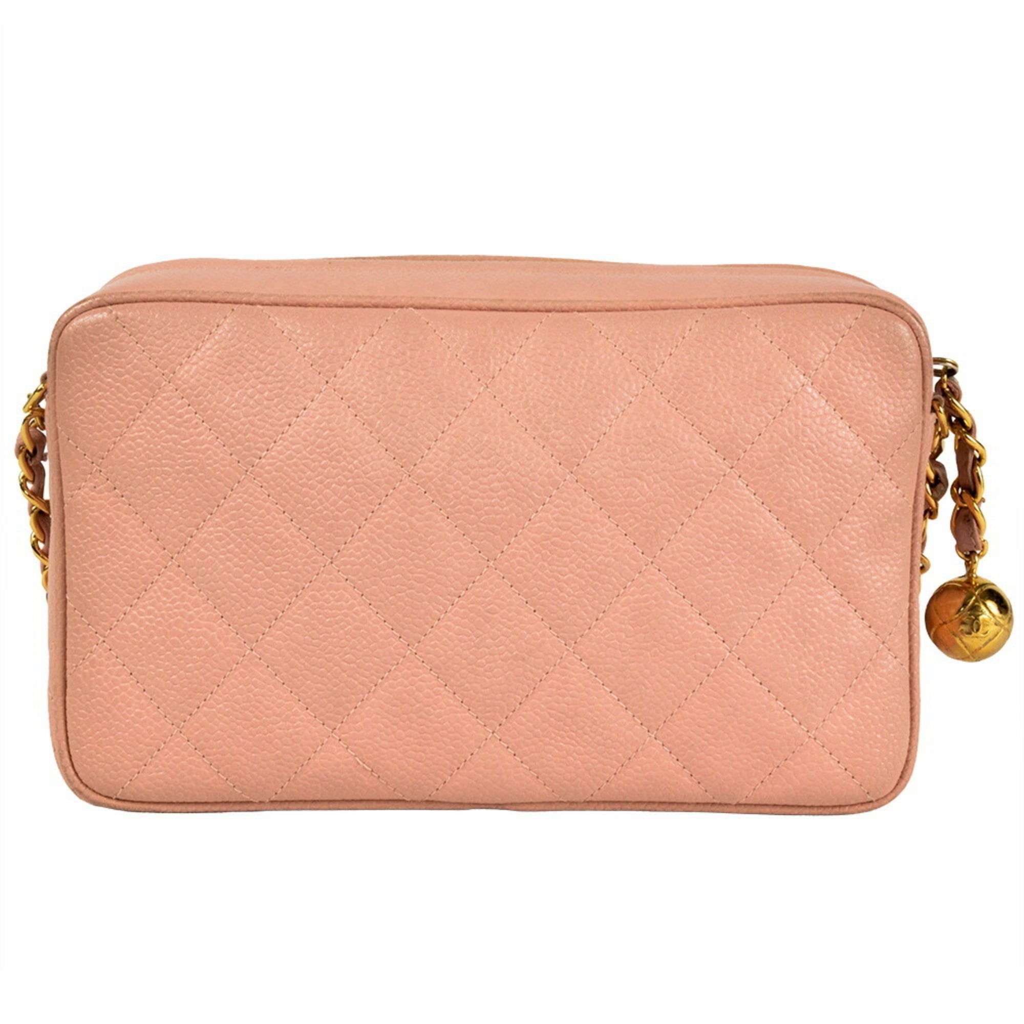 Chanel Pink Grained Calfskin Shoulder Bag (Pre-Owned)