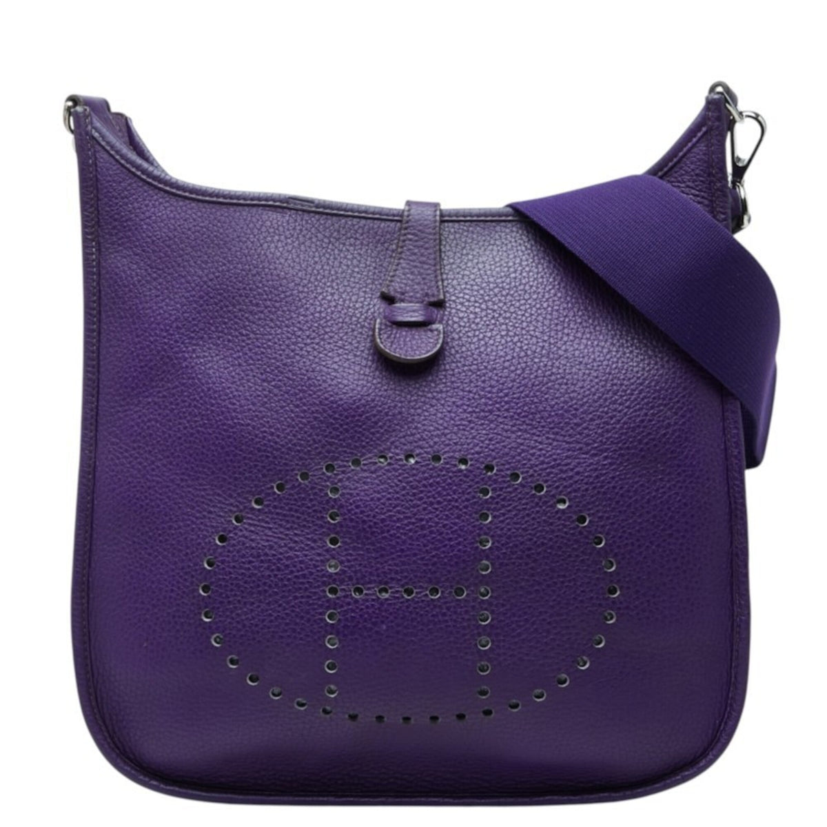 Hermes Purple Taurillon Clemence Leather Shoulder Bag (Pre-Owned)