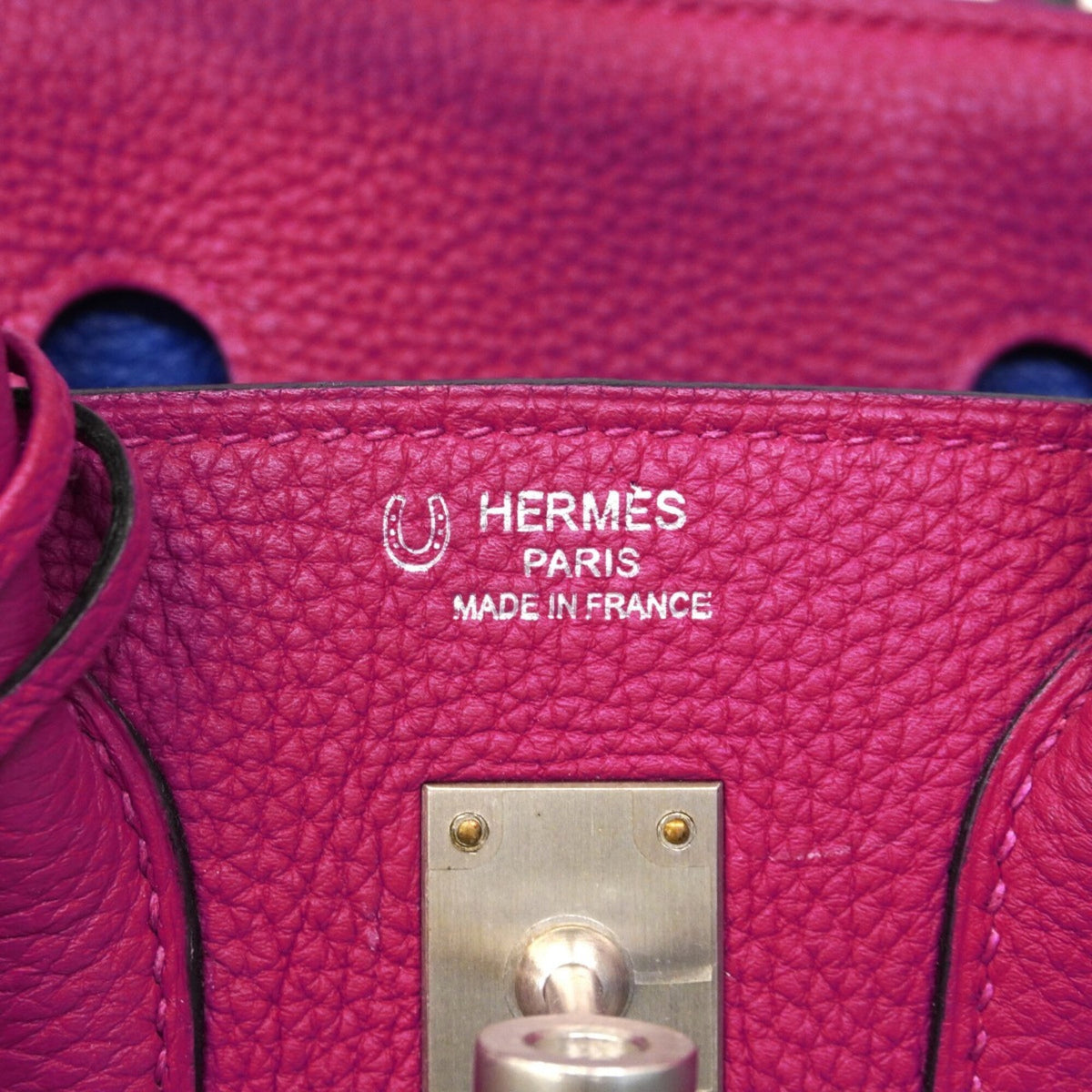 Hermes Blue Royal Rose Purple Togo Leather Handbag (Pre-Owned)
