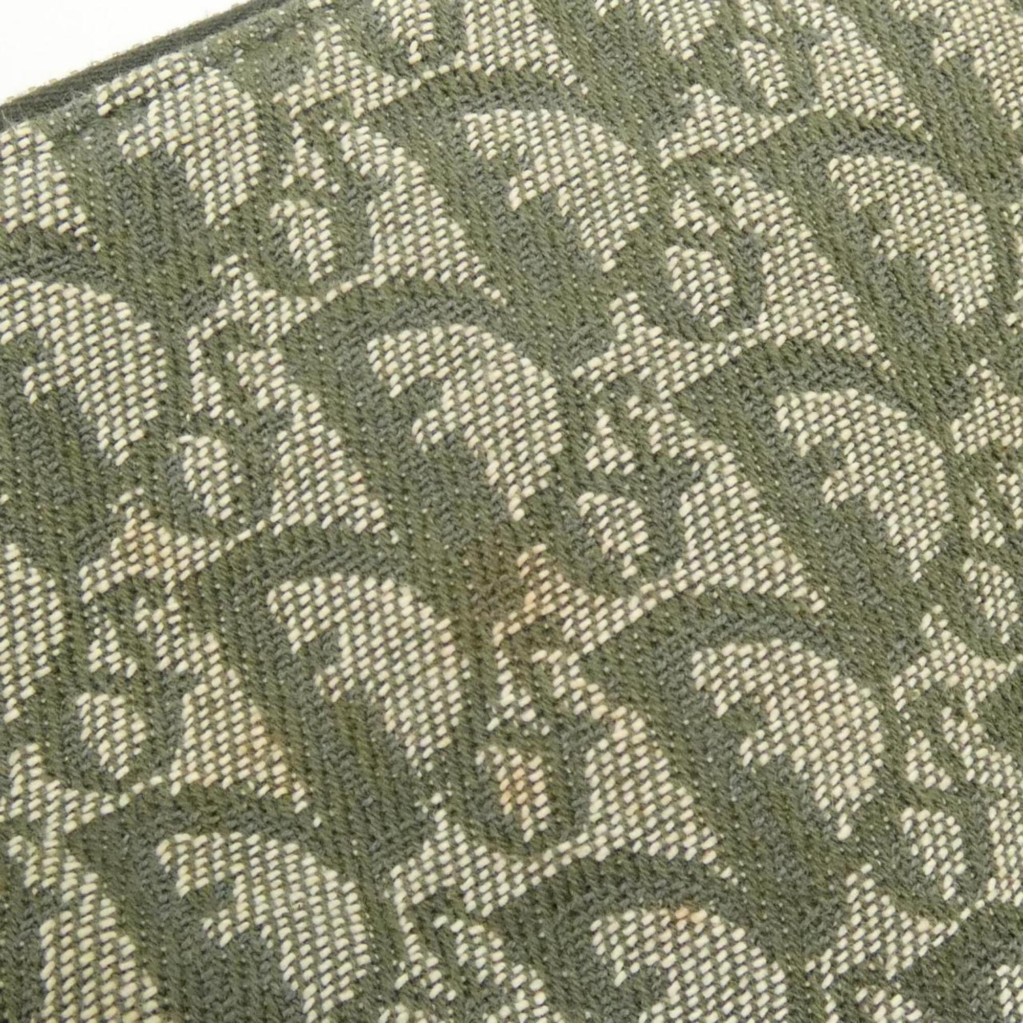 Christian Dior Green Green Canvas Shoulder Bag (Pre-Owned)