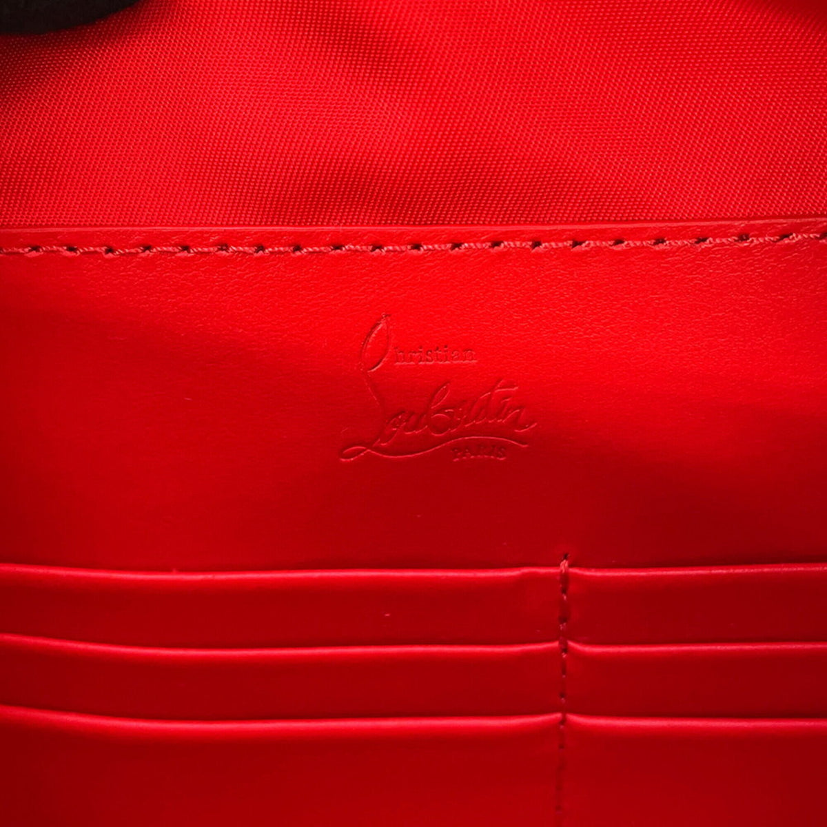 Christian Louboutin Black Canvas Leather Clutch Bag Handbag (Pre-Owned)