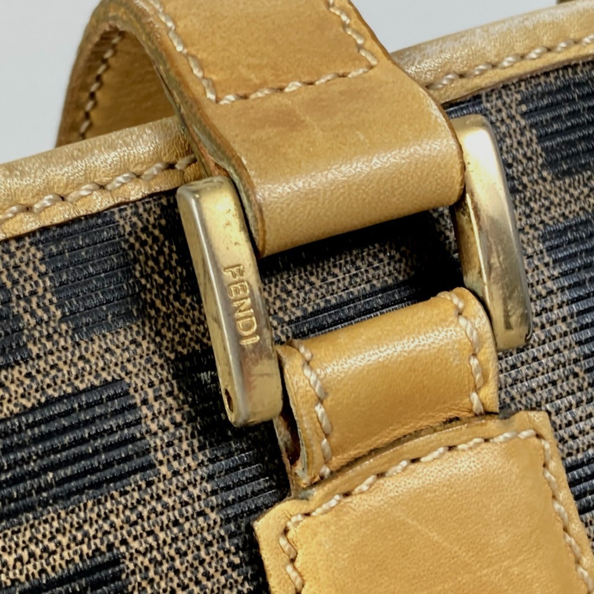 Fendi Zucca Brown Zucca Shoulder Bag Tote Bag (Pre-Owned)