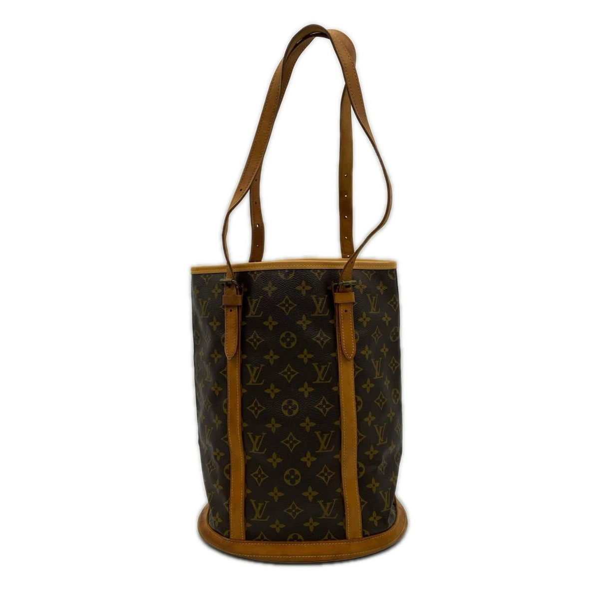 Louis Vuitton Monogram Beige Brown Coated Canvas Leather Handbag (Pre-Owned)