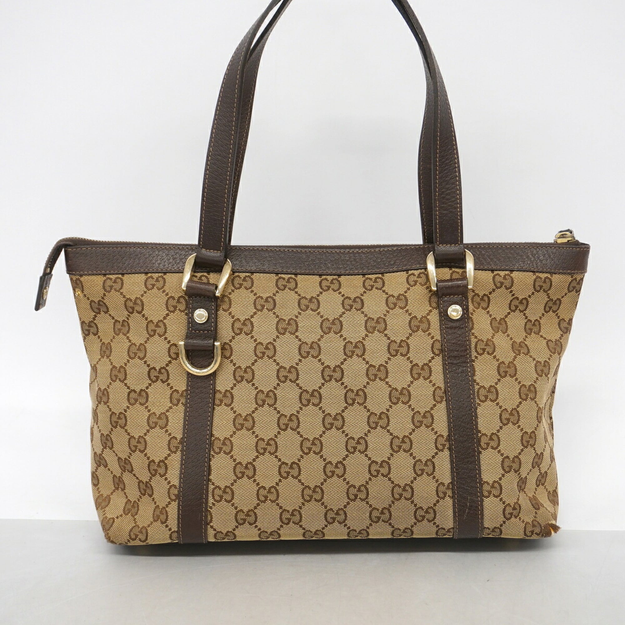 Gucci Brown Canvas Handbag (Pre-Owned)