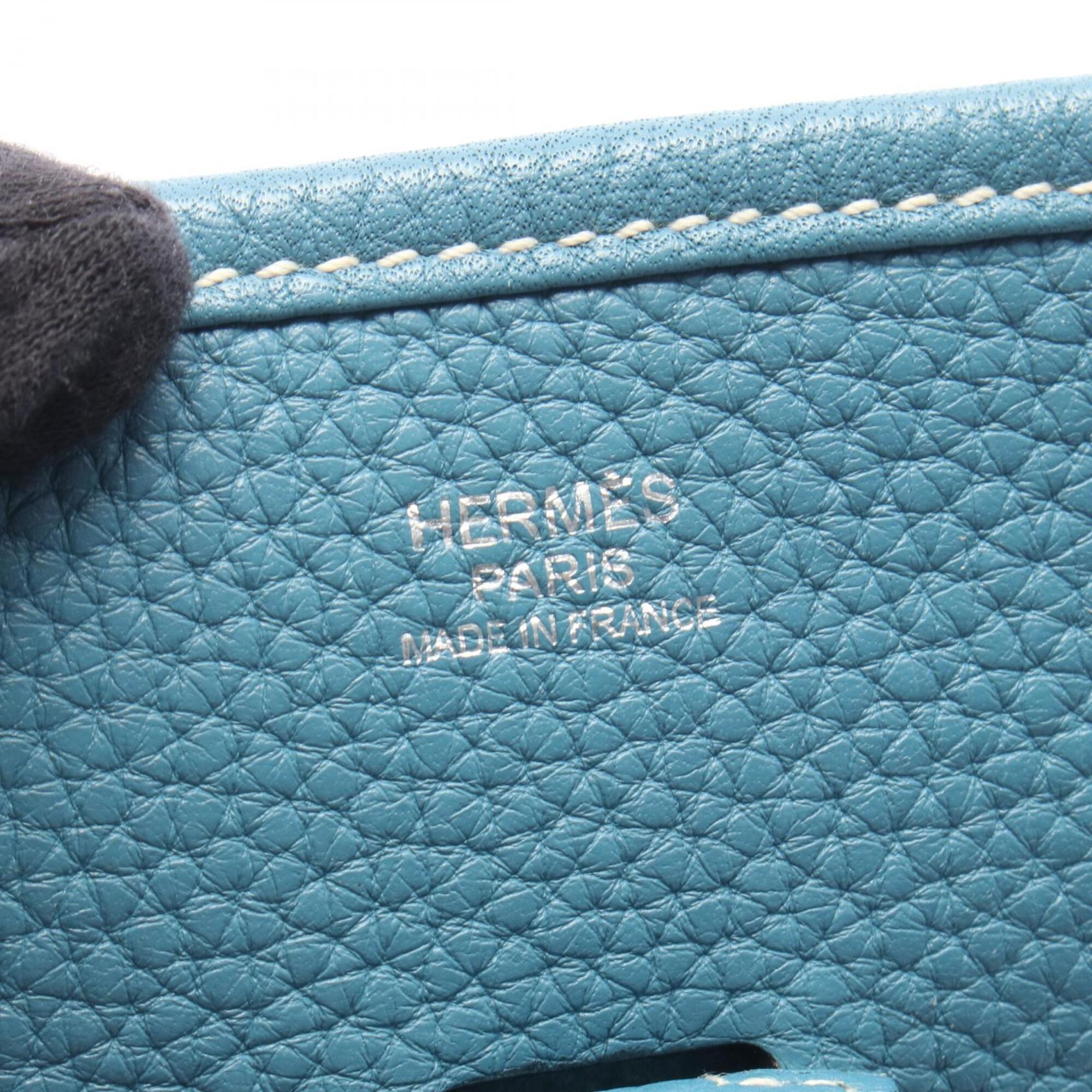 Hermes Blue Blue Jean Taurillon Clemence Leather Shoulder Bag (Pre-Owned)