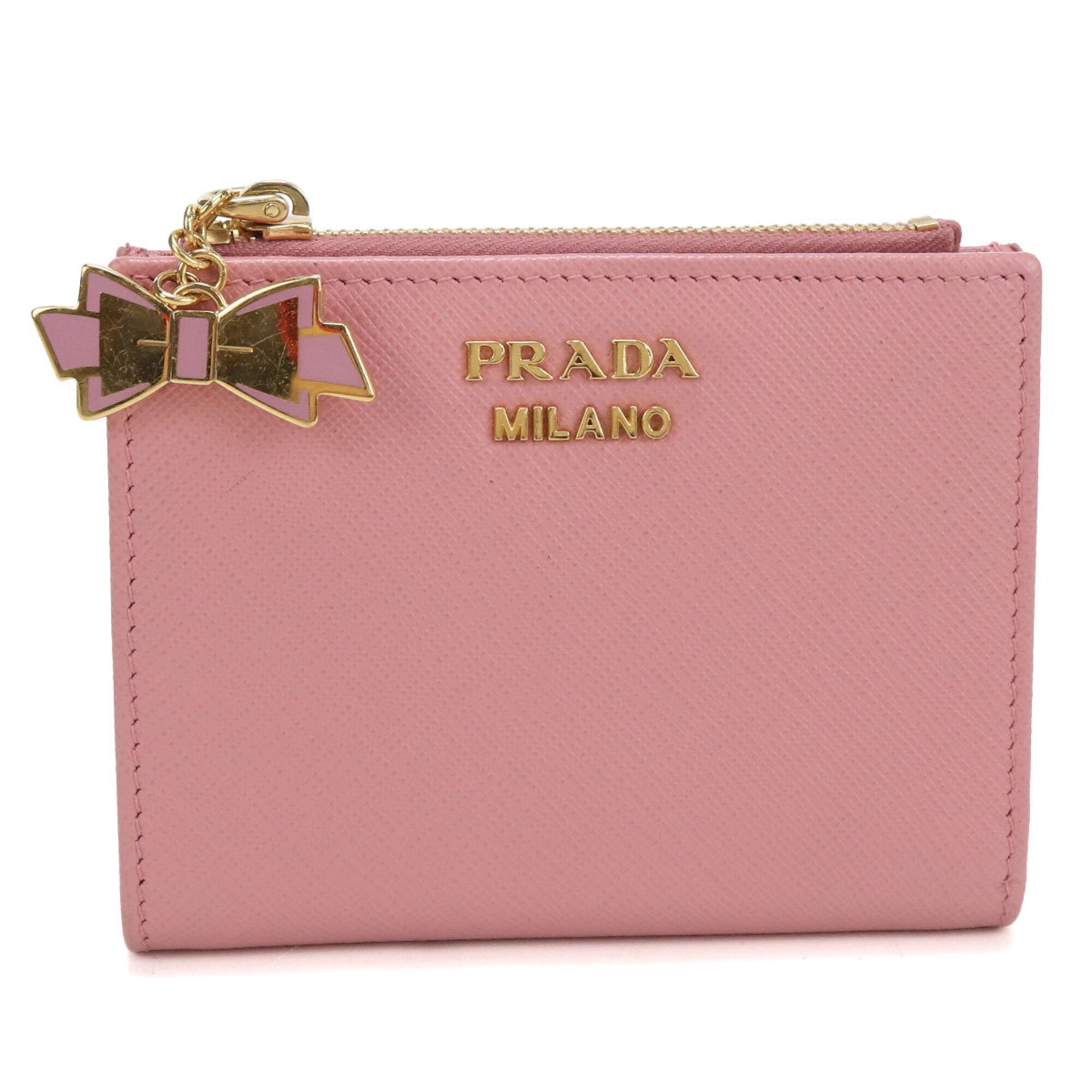 Prada Pink Leather Wallet (Bi-Fold) (Pre-Owned)