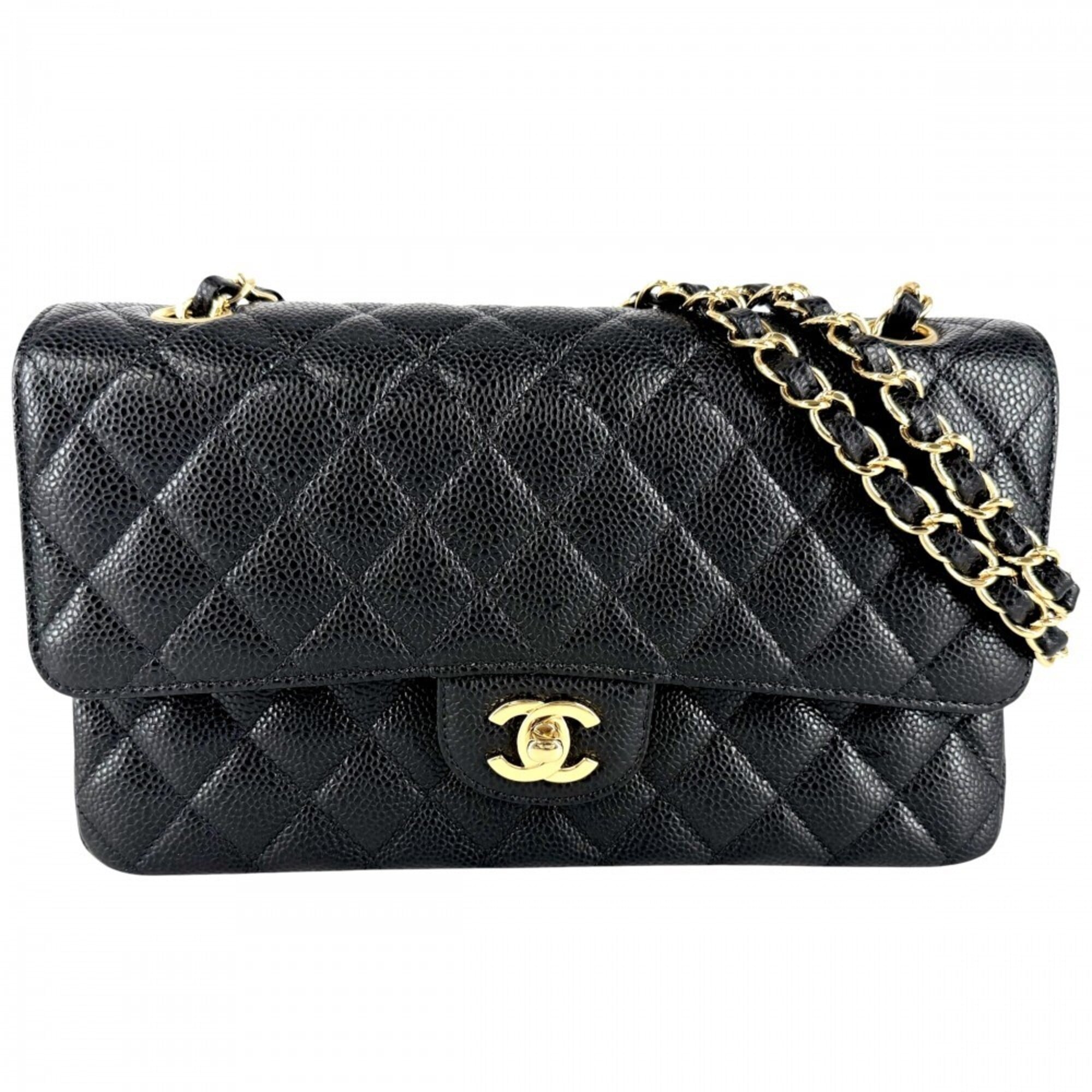 Chanel Matelasse Black Grained Calfskin Shoulder Bag (Pre-Owned)