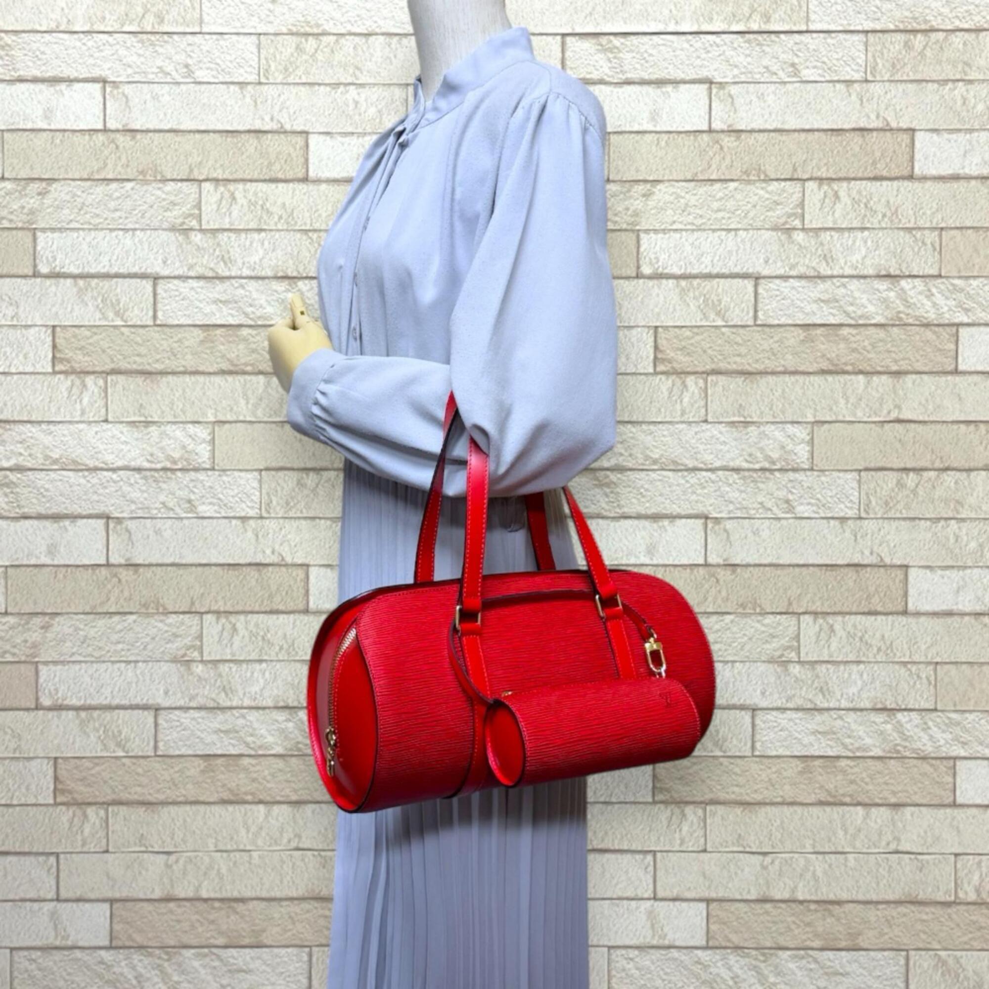 Louis Vuitton Castilian Red Red Color Epi Leather Handbag (Pre-Owned)
