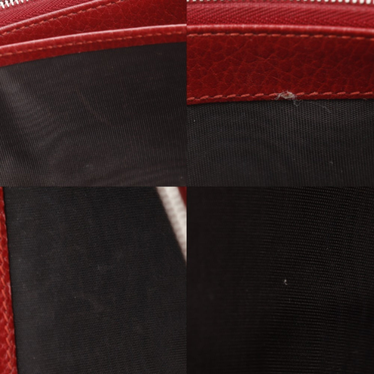 Gucci Red Color Leather Shoulder Bag (Pre-Owned)