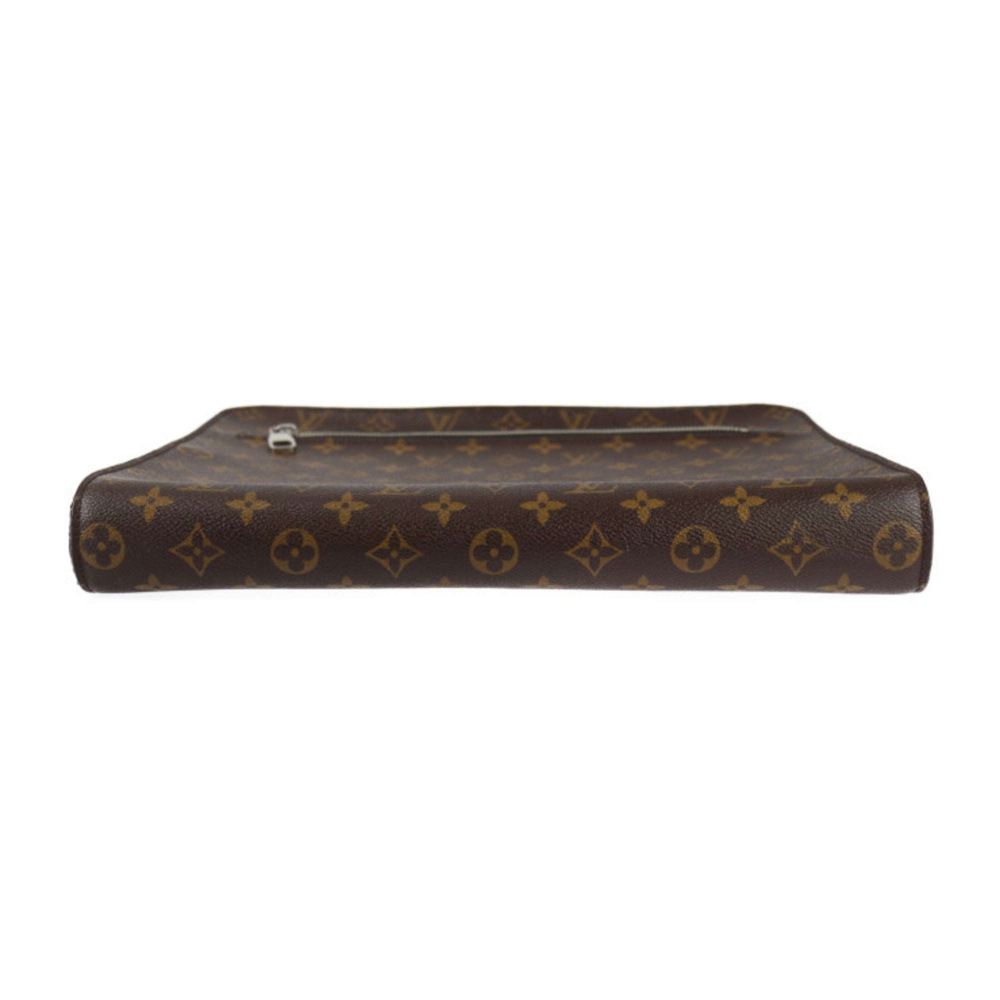 Louis Vuitton Black Brown Pvc Leather Clutch Bag Handbag (Pre-Owned)