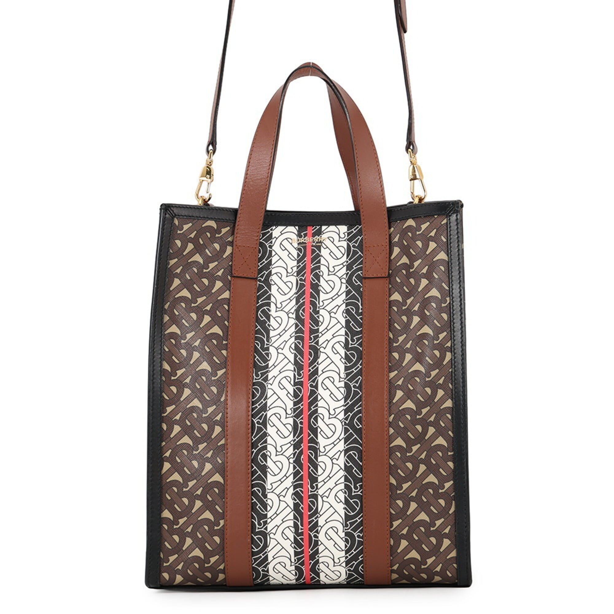 Burberry Beige Multi-Color Pvc Leather Handbag (Pre-Owned)