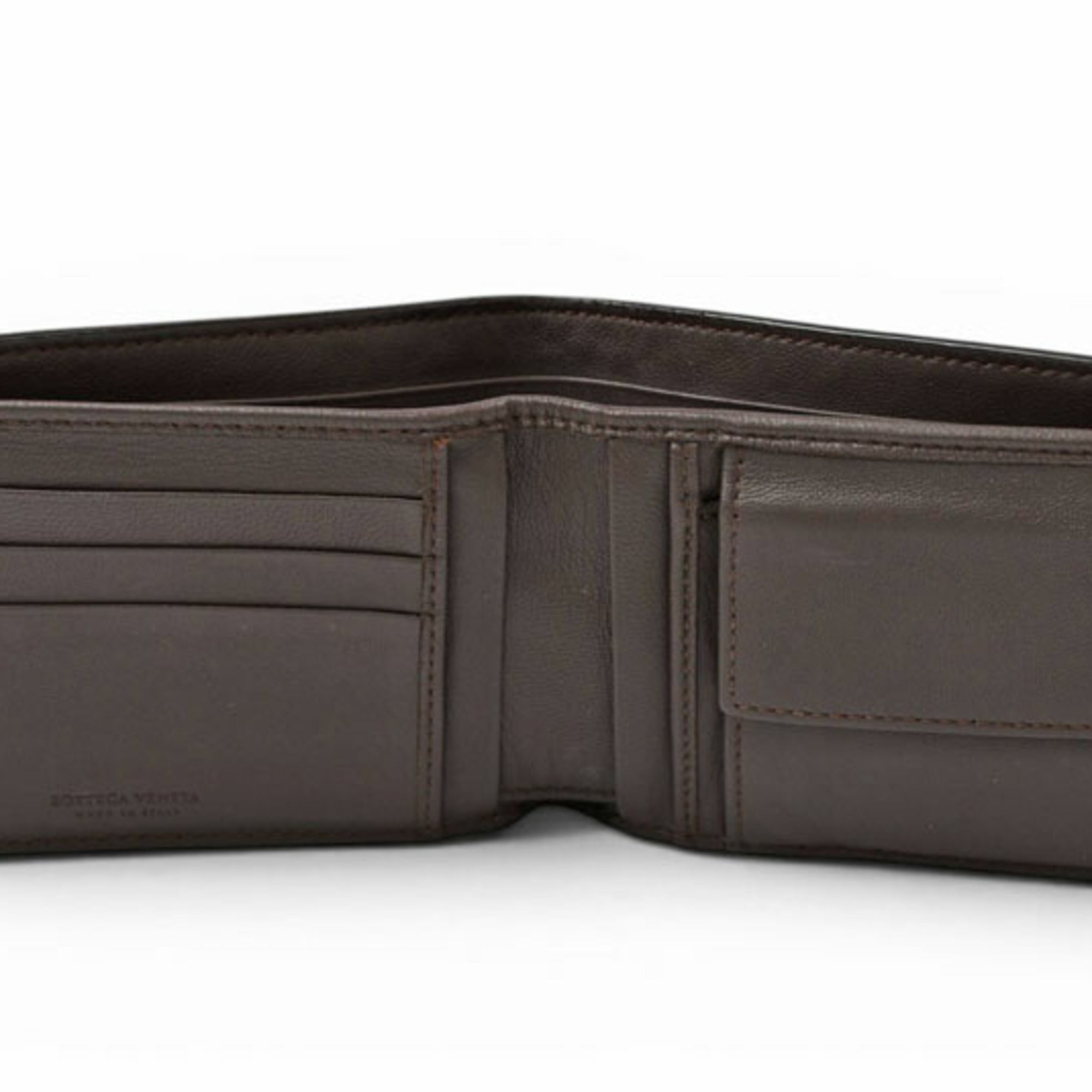 Bottega Veneta Intrecciato Dark Brown Wallet (Bi-Fold) (Pre-Owned)