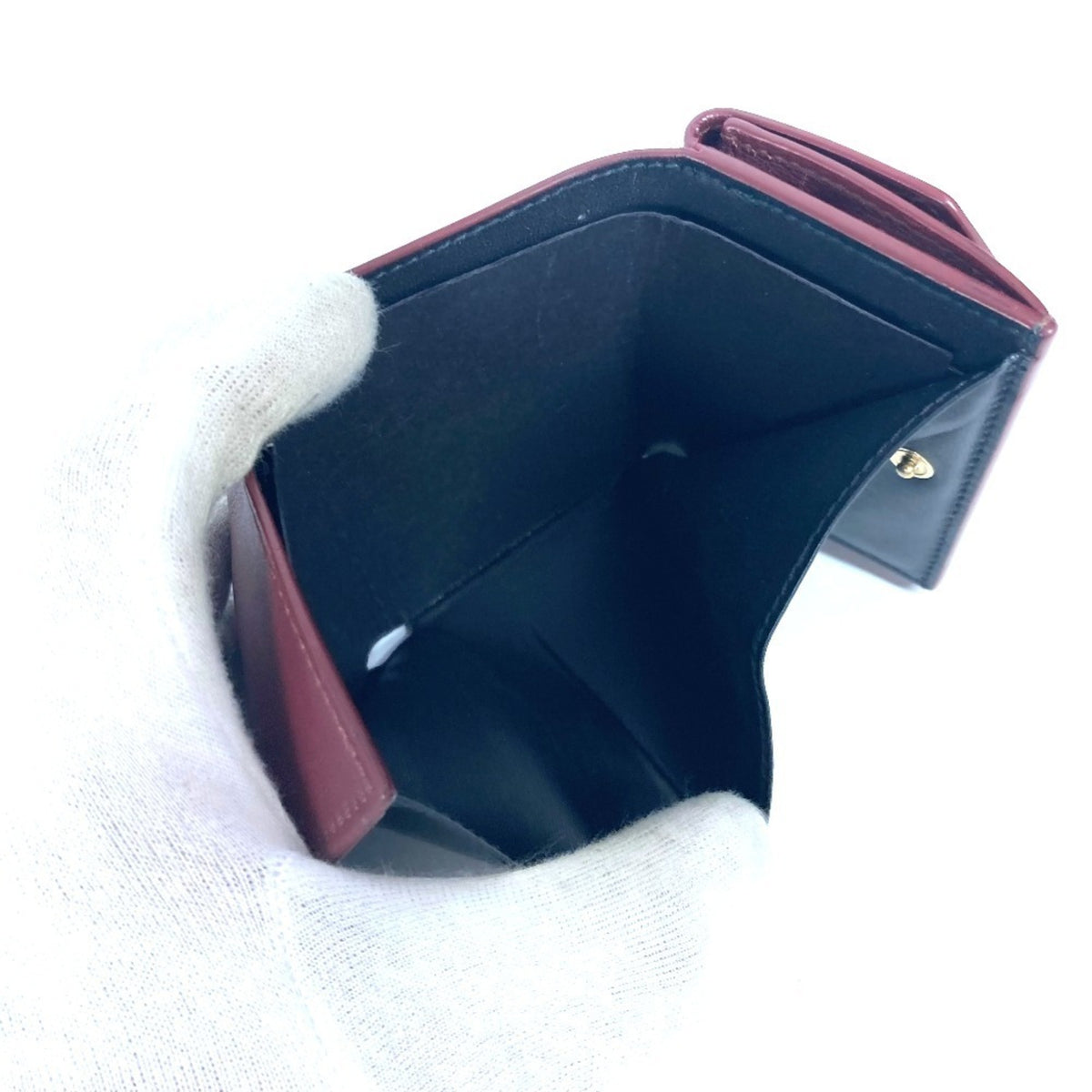 Cartier Wine Red Leather Wallet (Tri-Fold) (Pre-Owned)