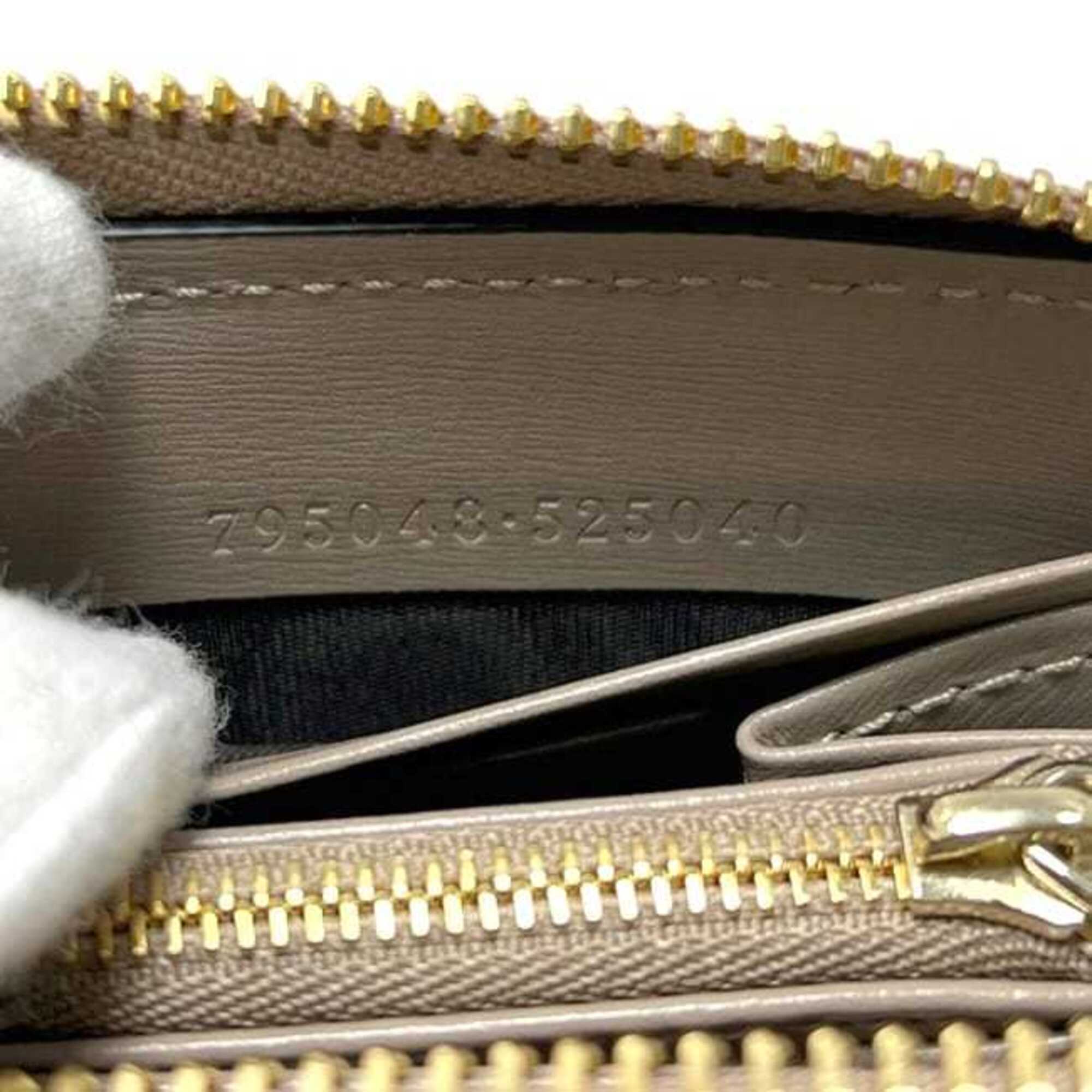Gucci Beige Pvc Leather Long Wallet (Bi-Fold) (Pre-Owned)
