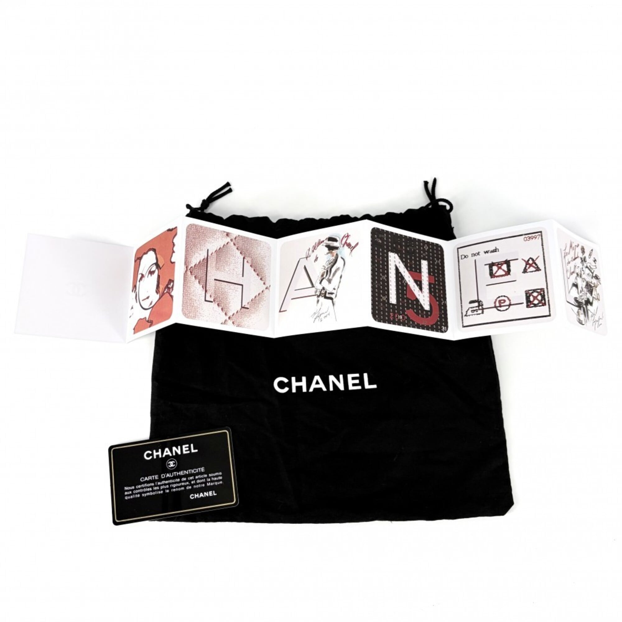 Chanel Black Brown Red Color White Patent Leather Clutch Bag Pouch (Pre-Owned)