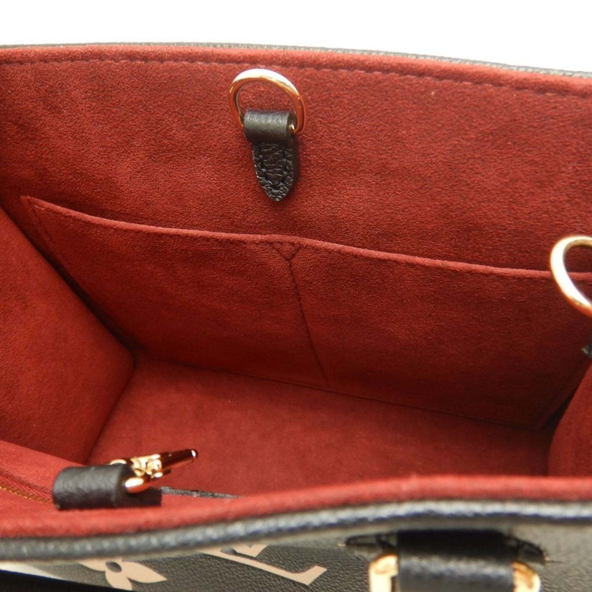 Louis Vuitton Beige Black Monogram Handbag (Pre-Owned)