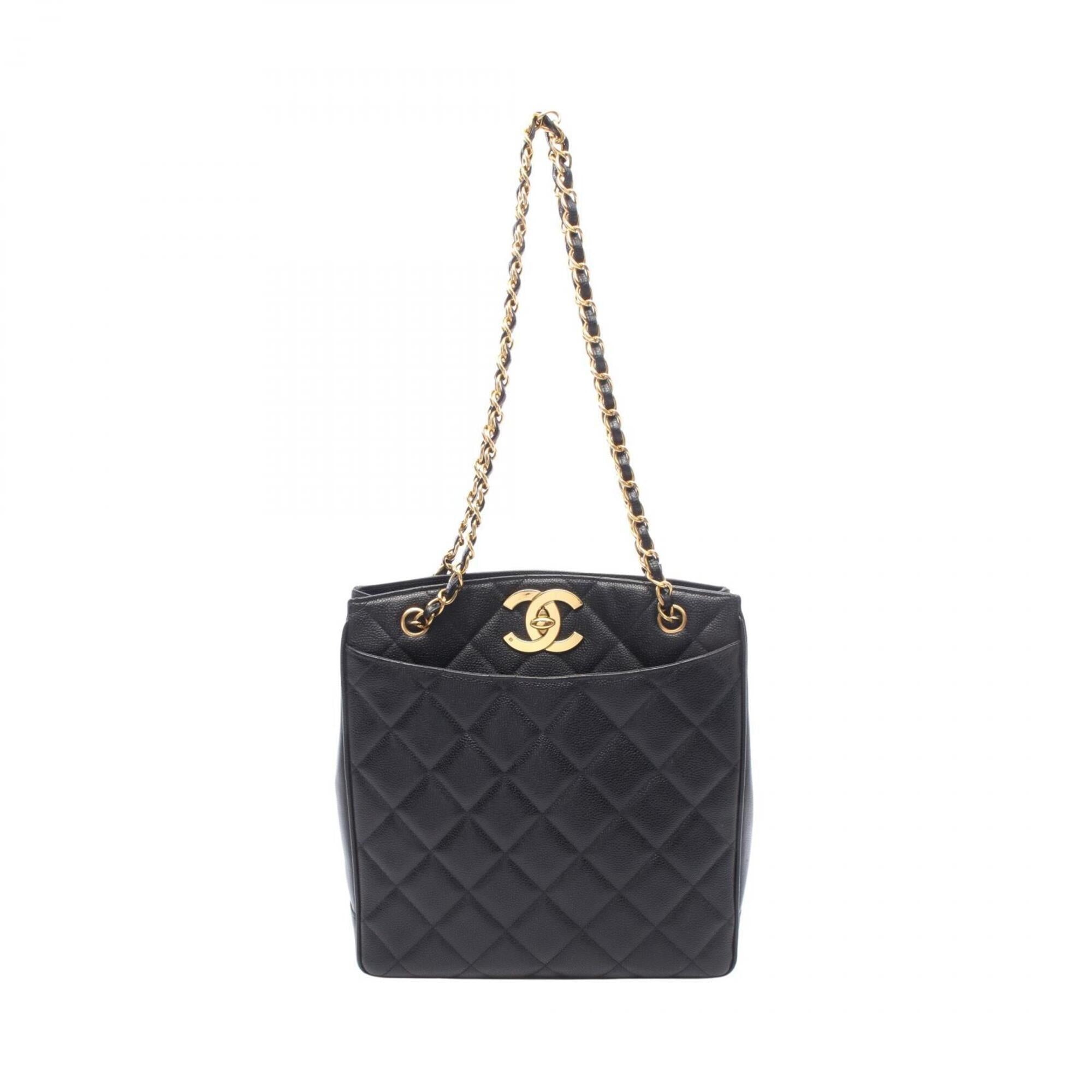 Chanel Matelasse Black Grained Calfskin Handbag Tote Bag (Pre-Owned)