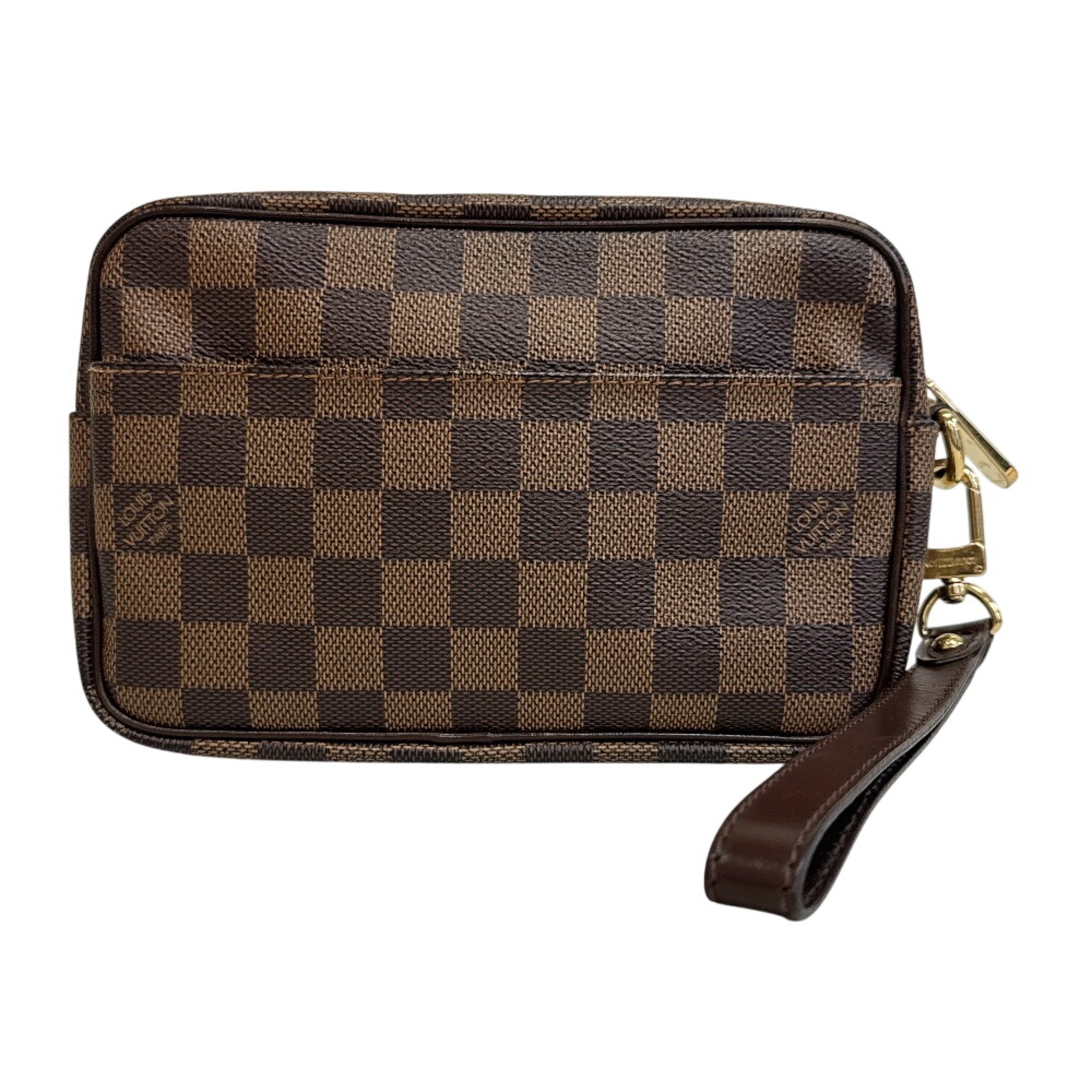 Louis Vuitton Brown Leather Clutch Bag Pouch (Pre-Owned)
