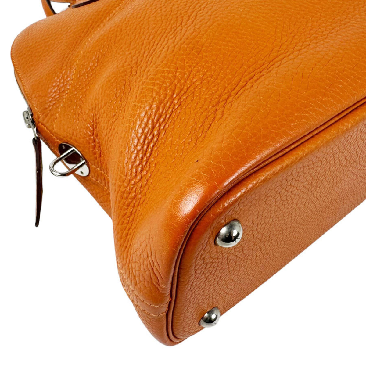 Hermes Orange Taurillon Clemence Leather Handbag Shoulder Bag (Pre-Owned)