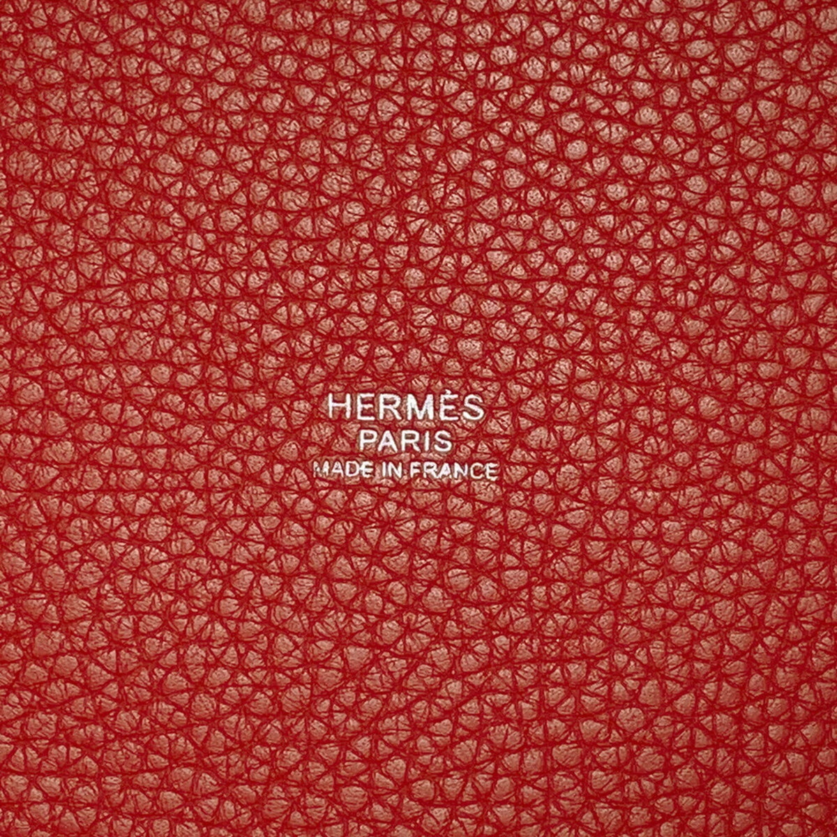 Hermes Red Color Rose Eglantine Taurillon Clemence Leather Swift Leather Handbag (Pre-Owned)