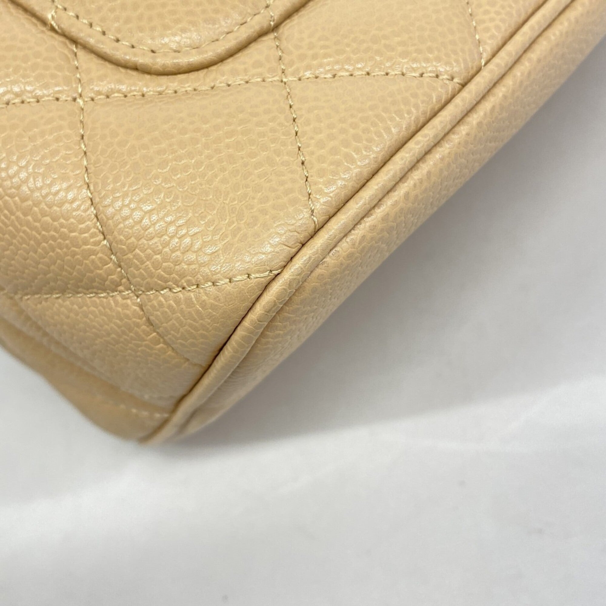 Chanel Beige Grained Calfskin Tote Bag (Pre-Owned)