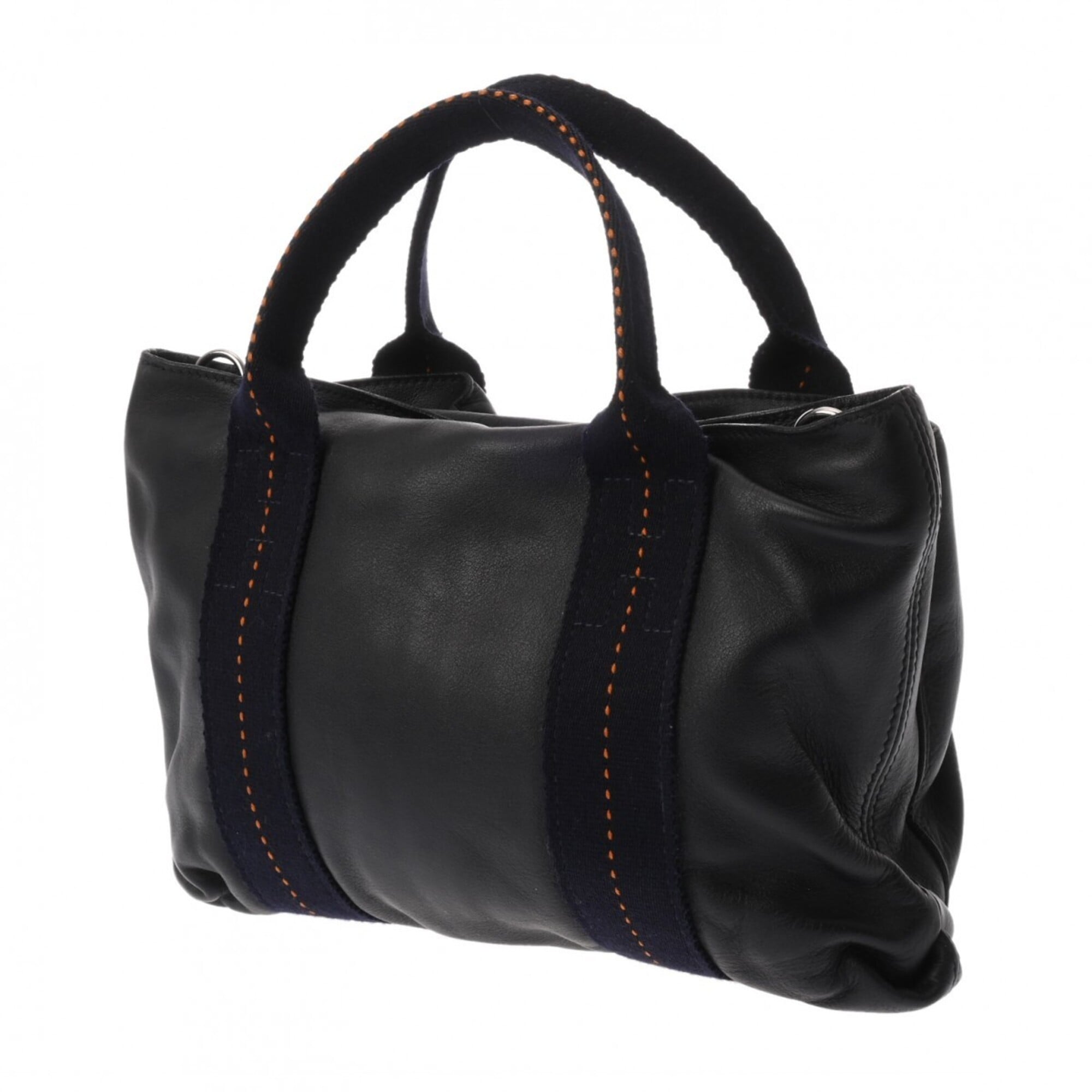 Hermes Caravan Horizontal Navy Veau Derma Handbag (Pre-Owned)