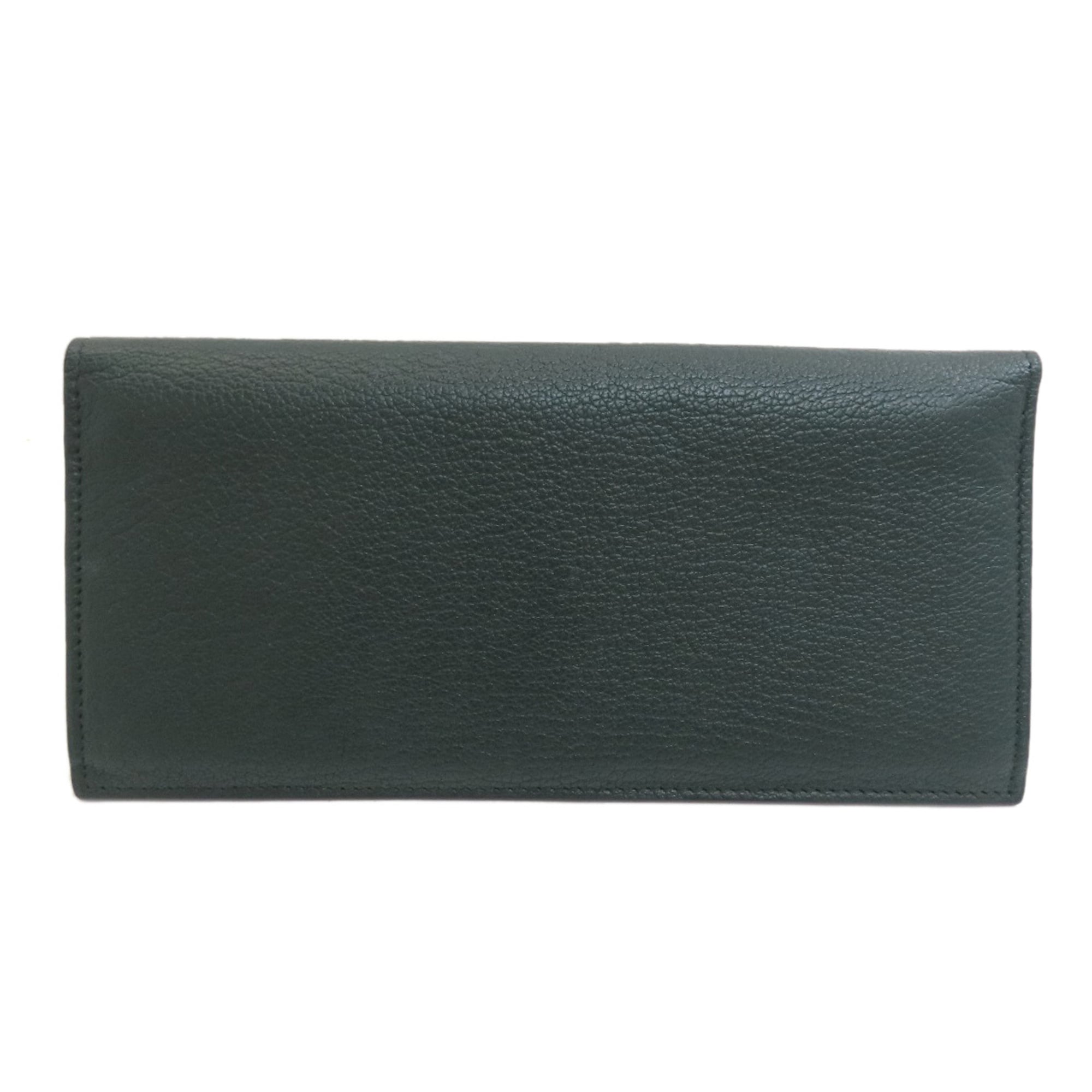 Dunhill Dark Green Leather Long Wallet (Bi-Fold) (Pre-Owned)