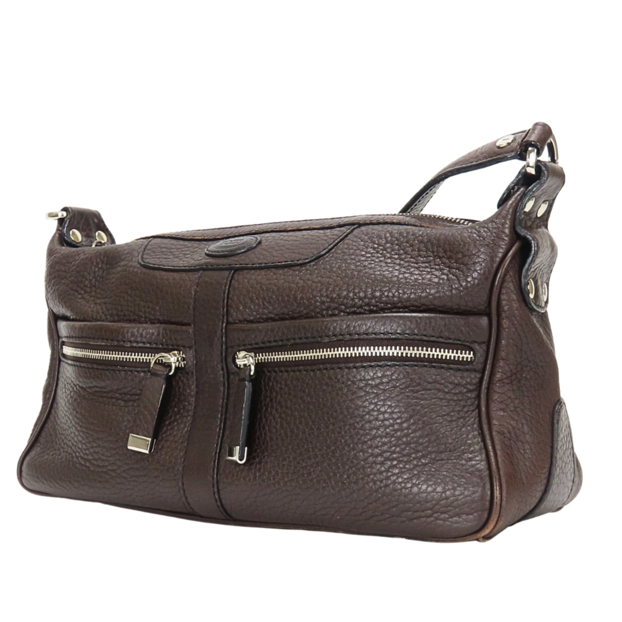 Tod's Dark Brown Leather Shoulder Bag (Pre-Owned)