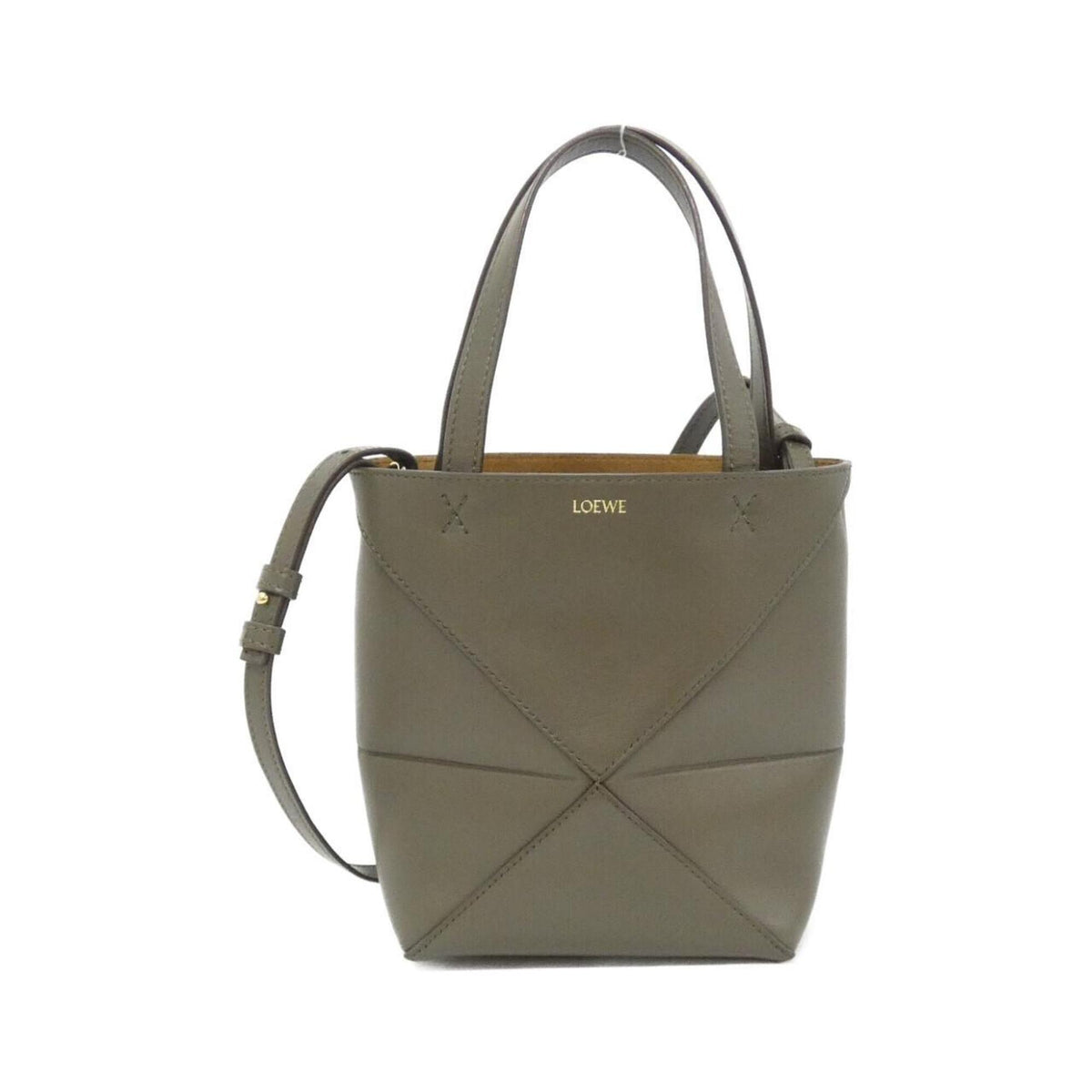 Loewe Dark Khaki Green Leather Handbag (Pre-Owned)