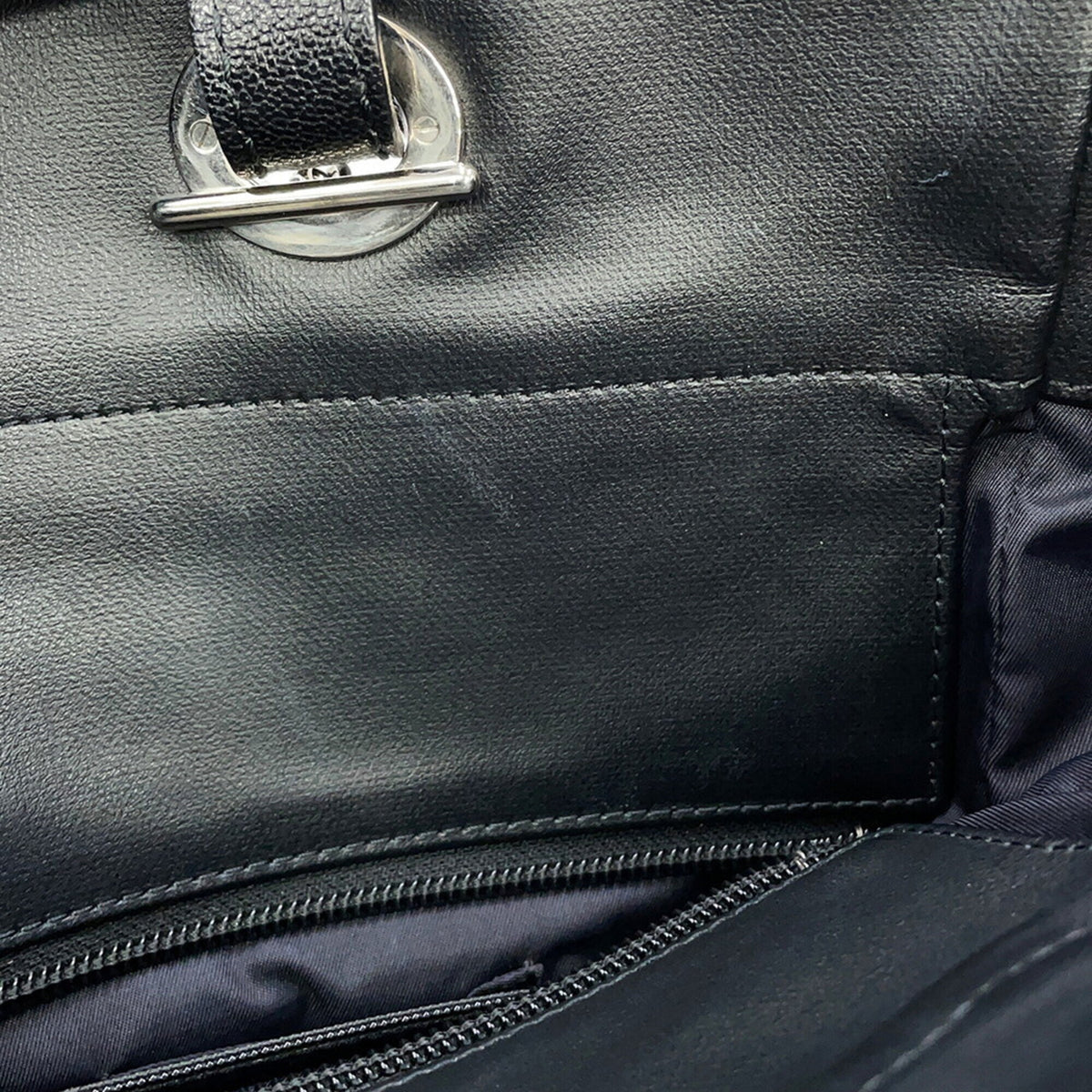 Chanel Black Leather Canvas Tote Bag (Pre-Owned)