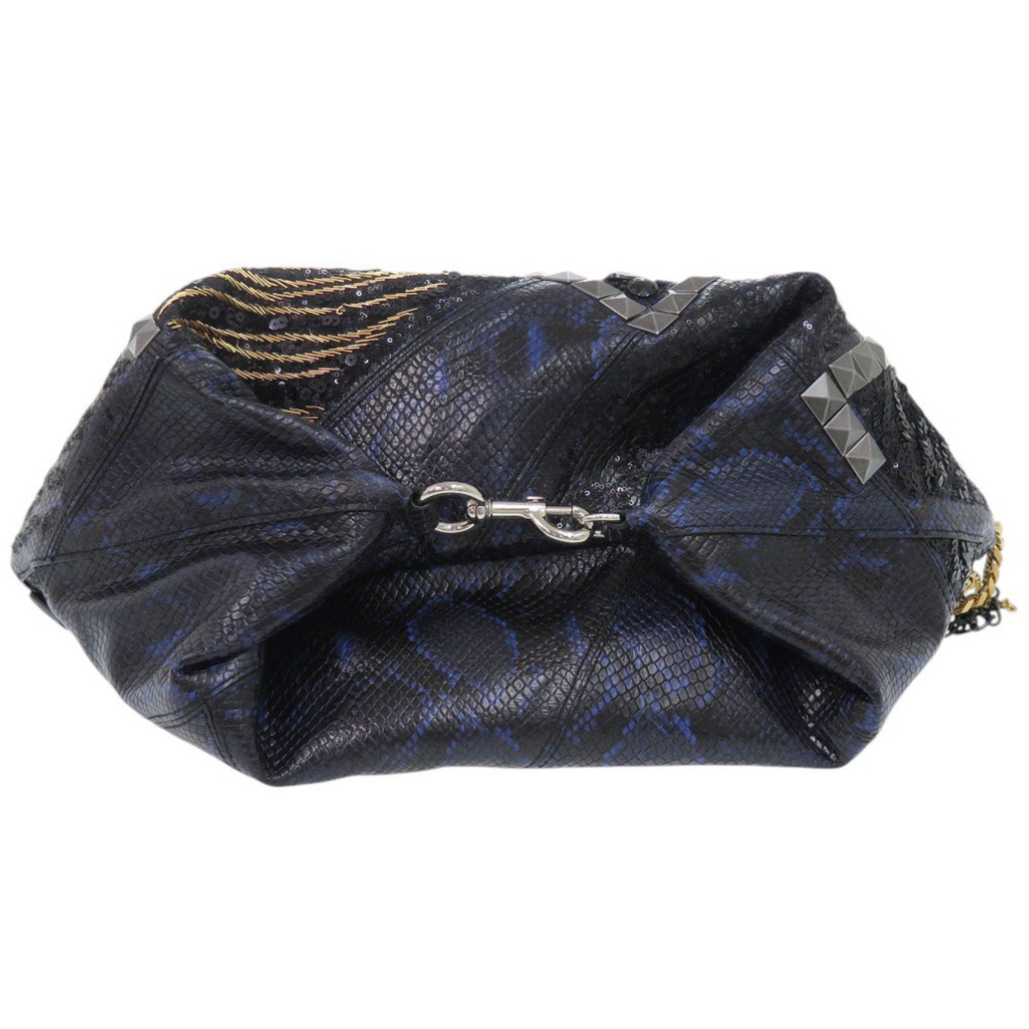 Marc Jacobs Black Blue Leather Tote Bag (Pre-Owned)