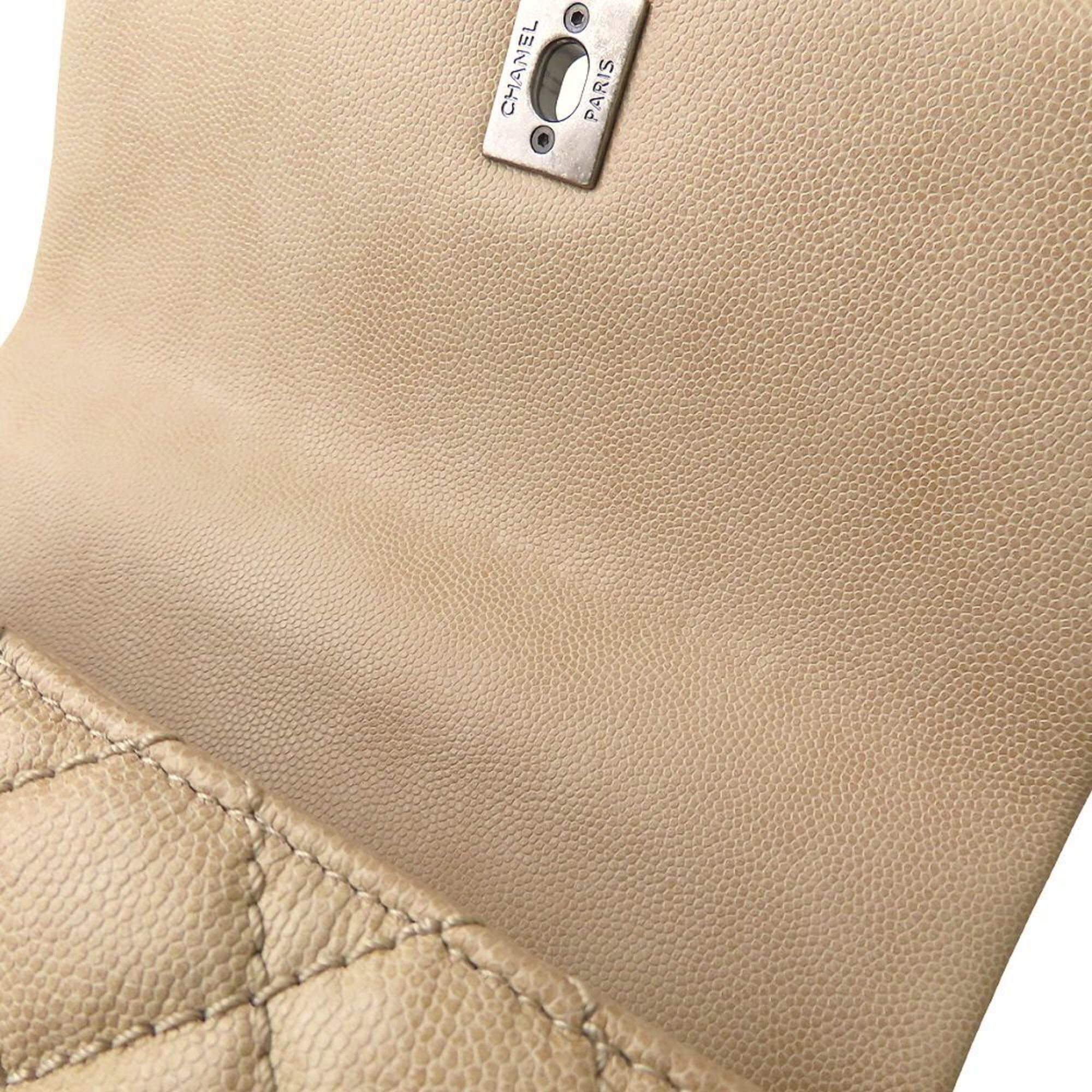 Chanel Matelasse Beige Grained Calfskin Handbag Shoulder Bag (Pre-Owned)