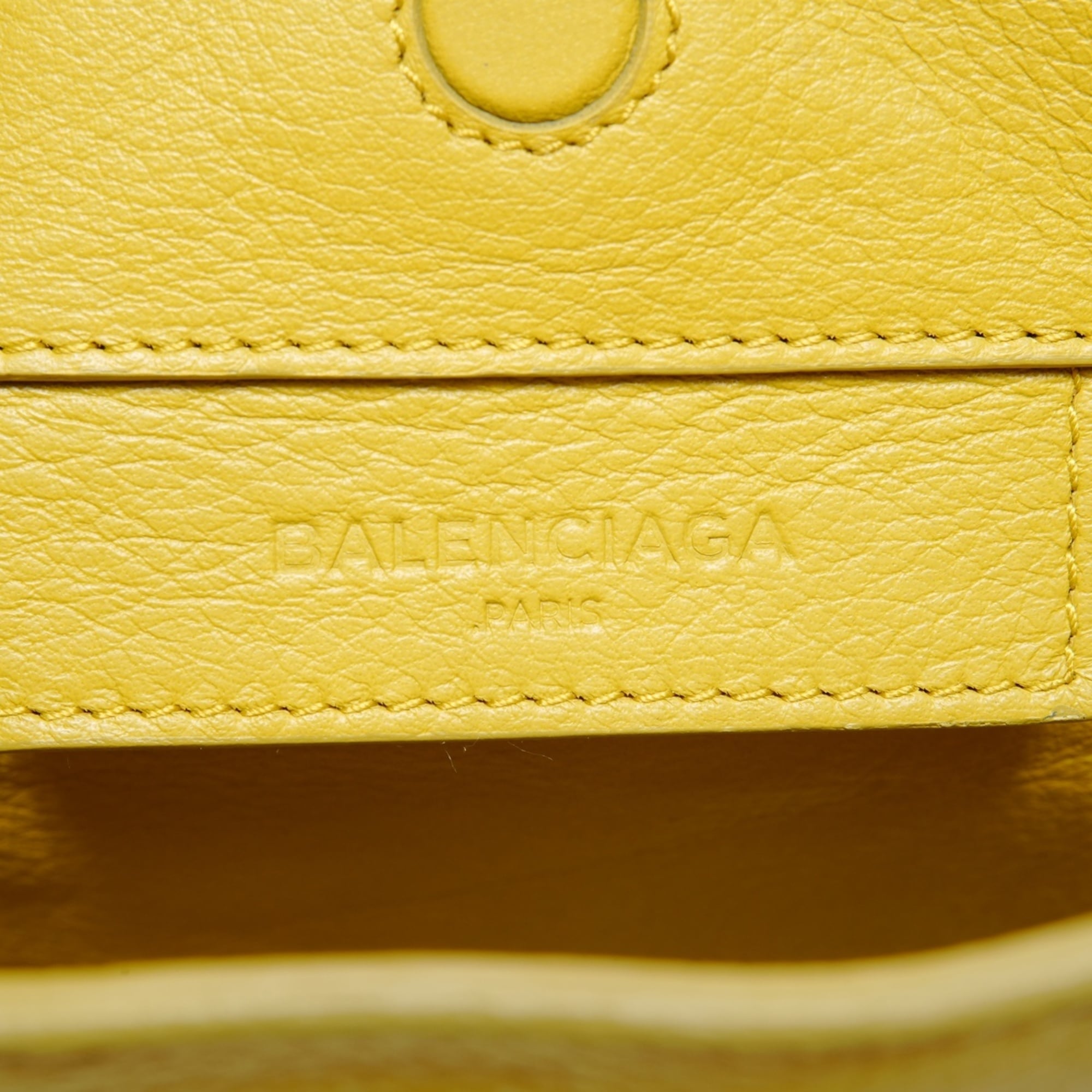 Balenciaga Paper Yellow Leather Shoulder Bag (Pre-Owned)