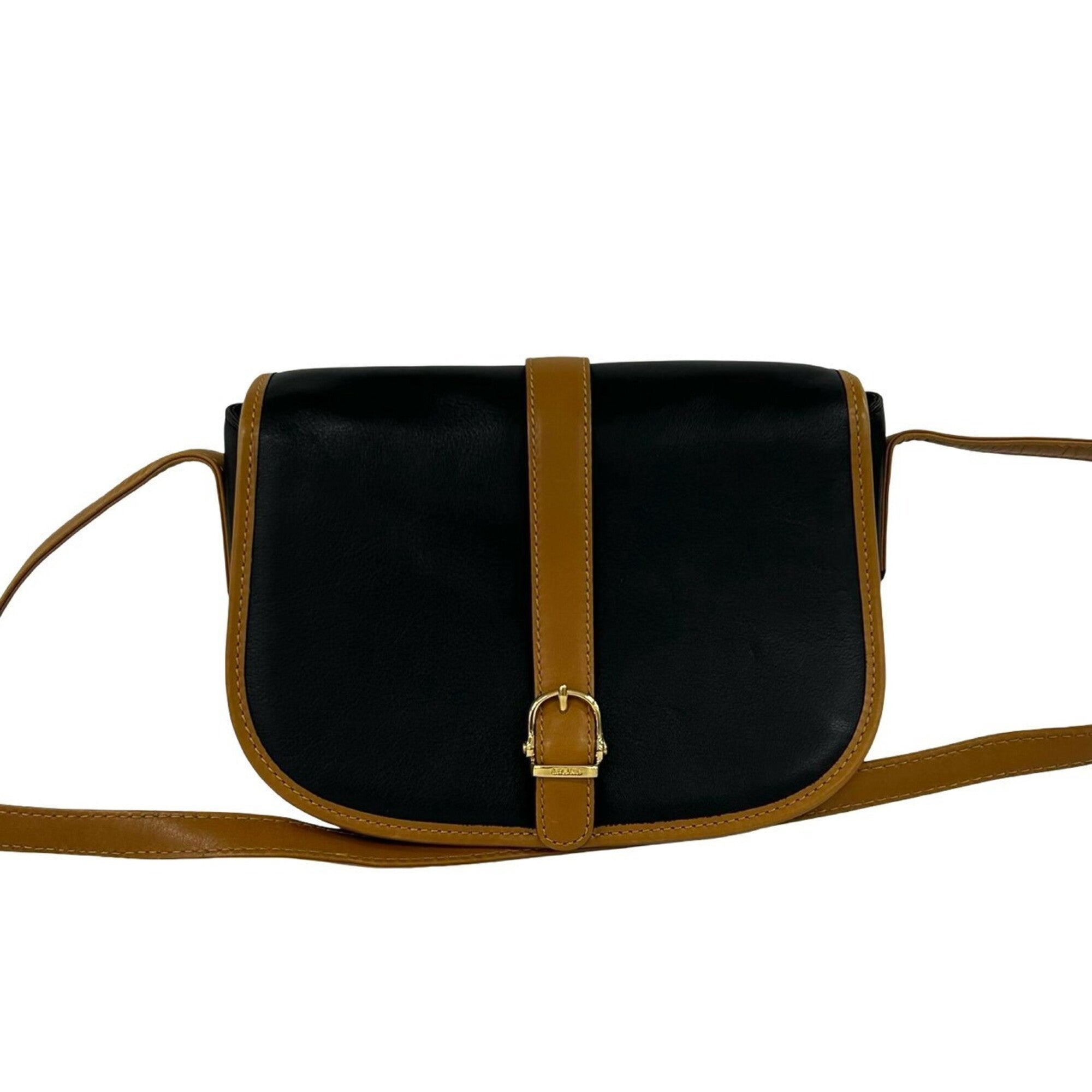 Celine Black Brown Leather Pochette Shoulder Bag (Pre-Owned)