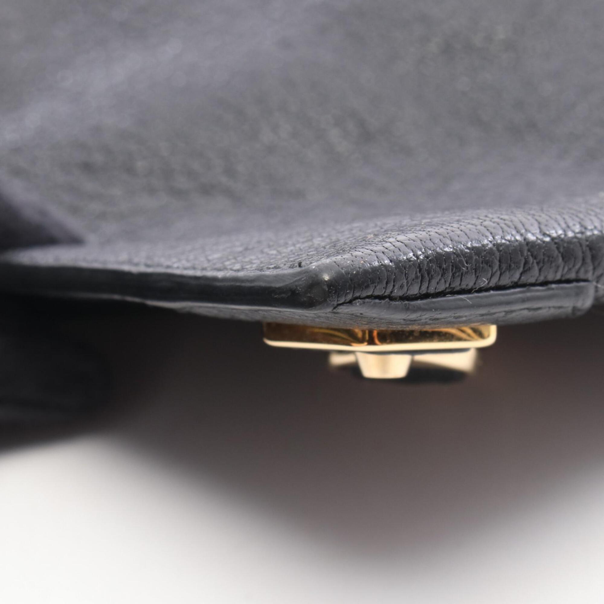 Balenciaga Black Leather Clutch Bag Handbag (Pre-Owned)