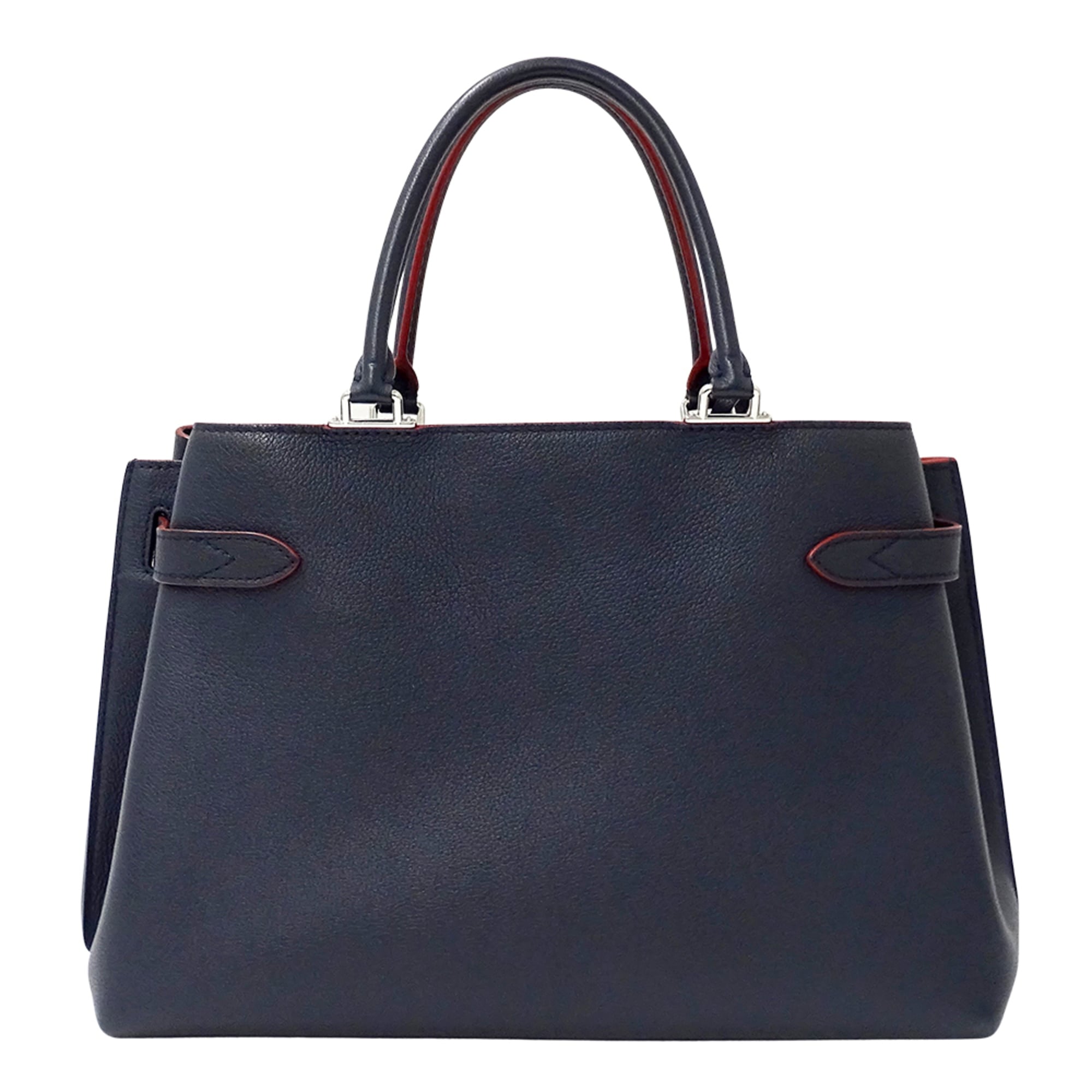 Louis Vuitton Marine Rouge Navy Leather Handbag Shoulder Bag (Pre-Owned)