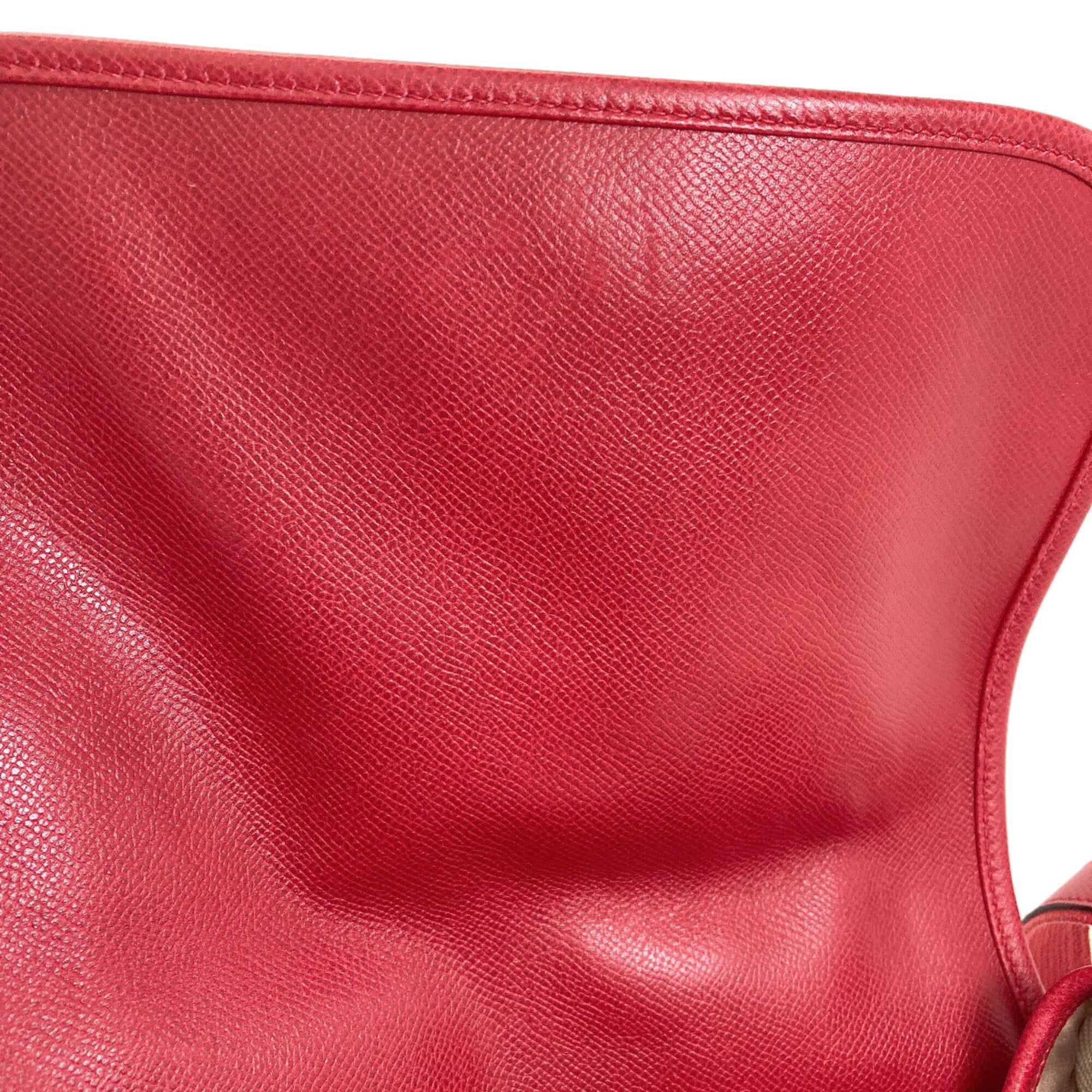 Hermes Red Color Courchevel Leather Shoulder Bag (Pre-Owned)