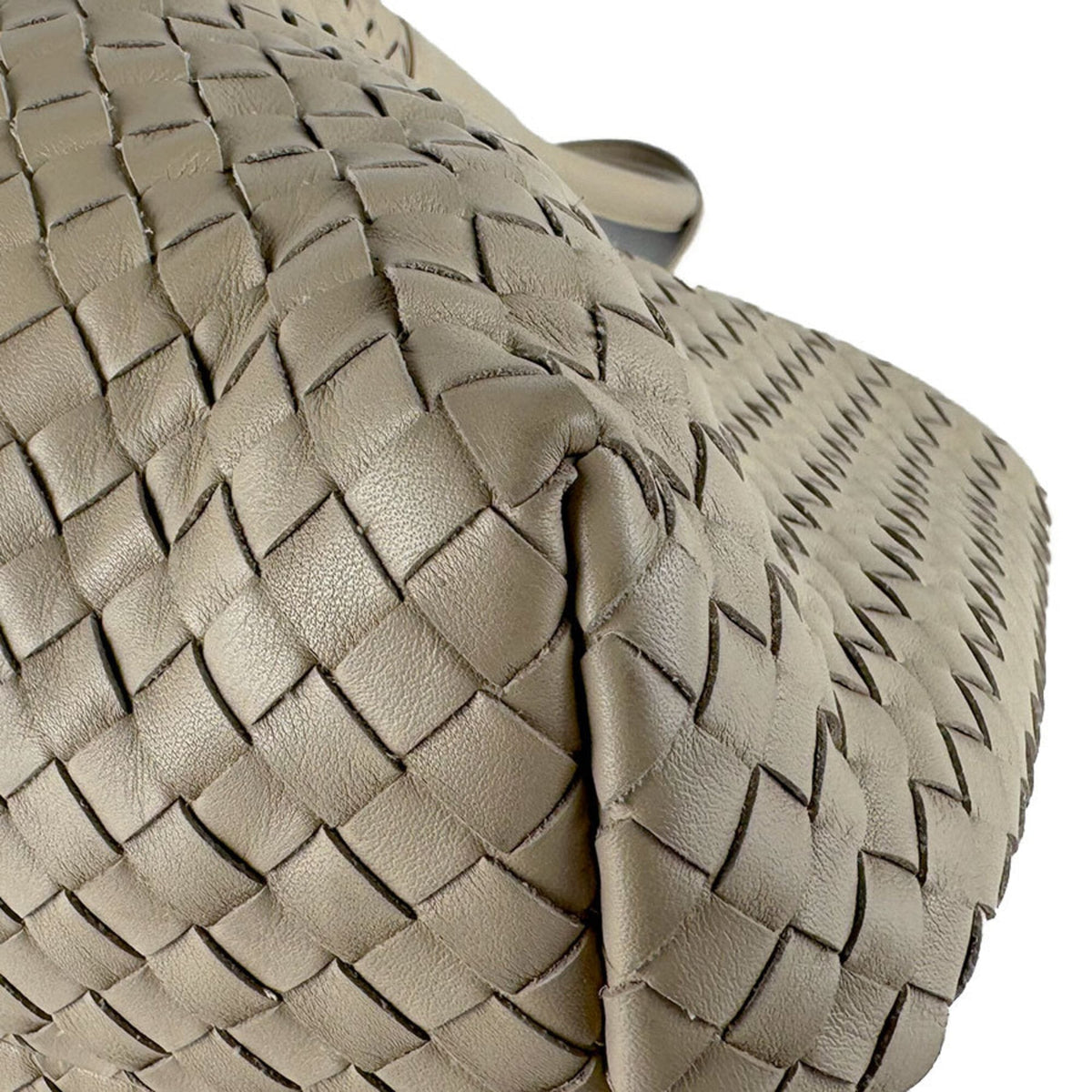 Bottega Veneta Beige Intrecciato Handbag Tote Bag (Pre-Owned)