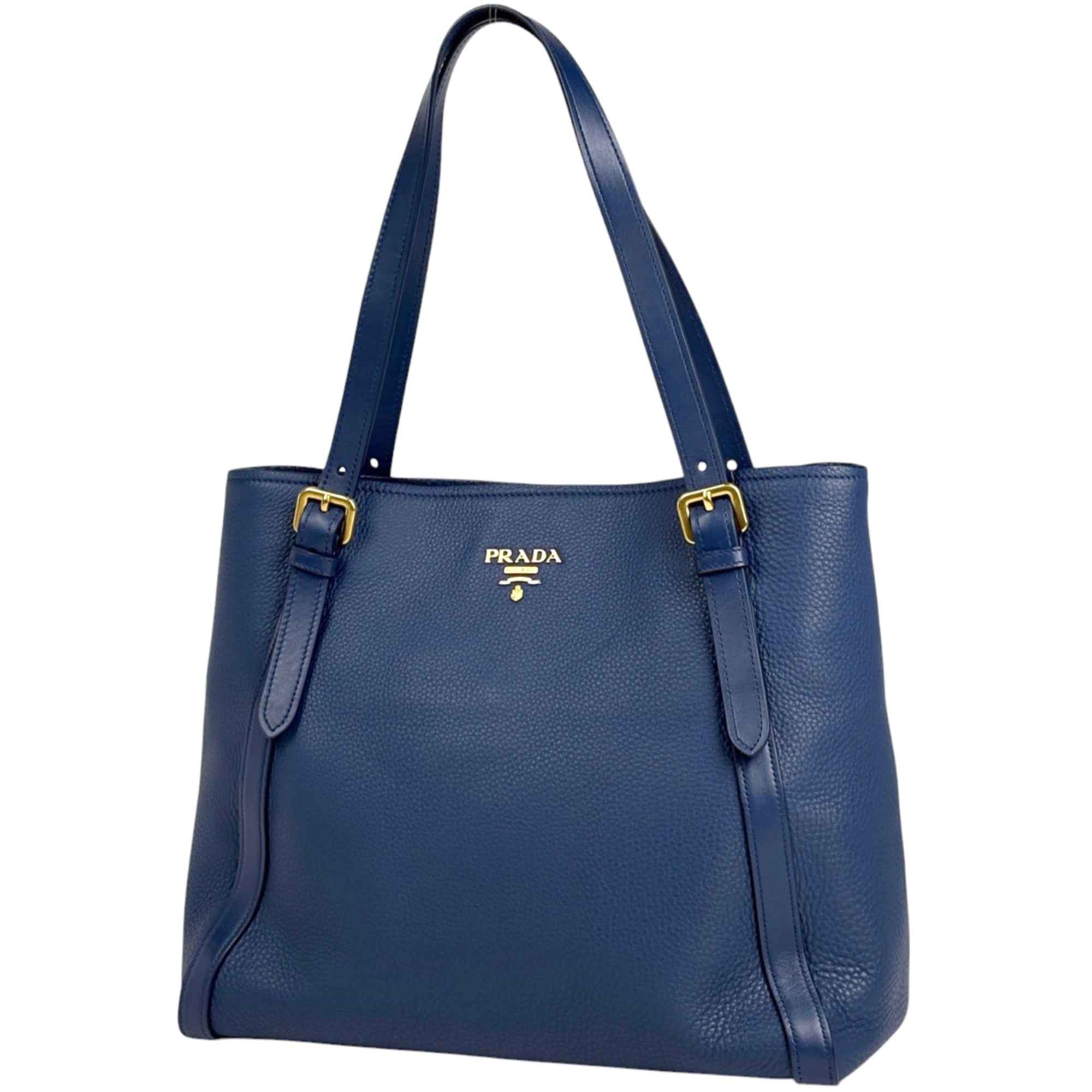 Prada Blue Leather Tote Bag (Pre-Owned)