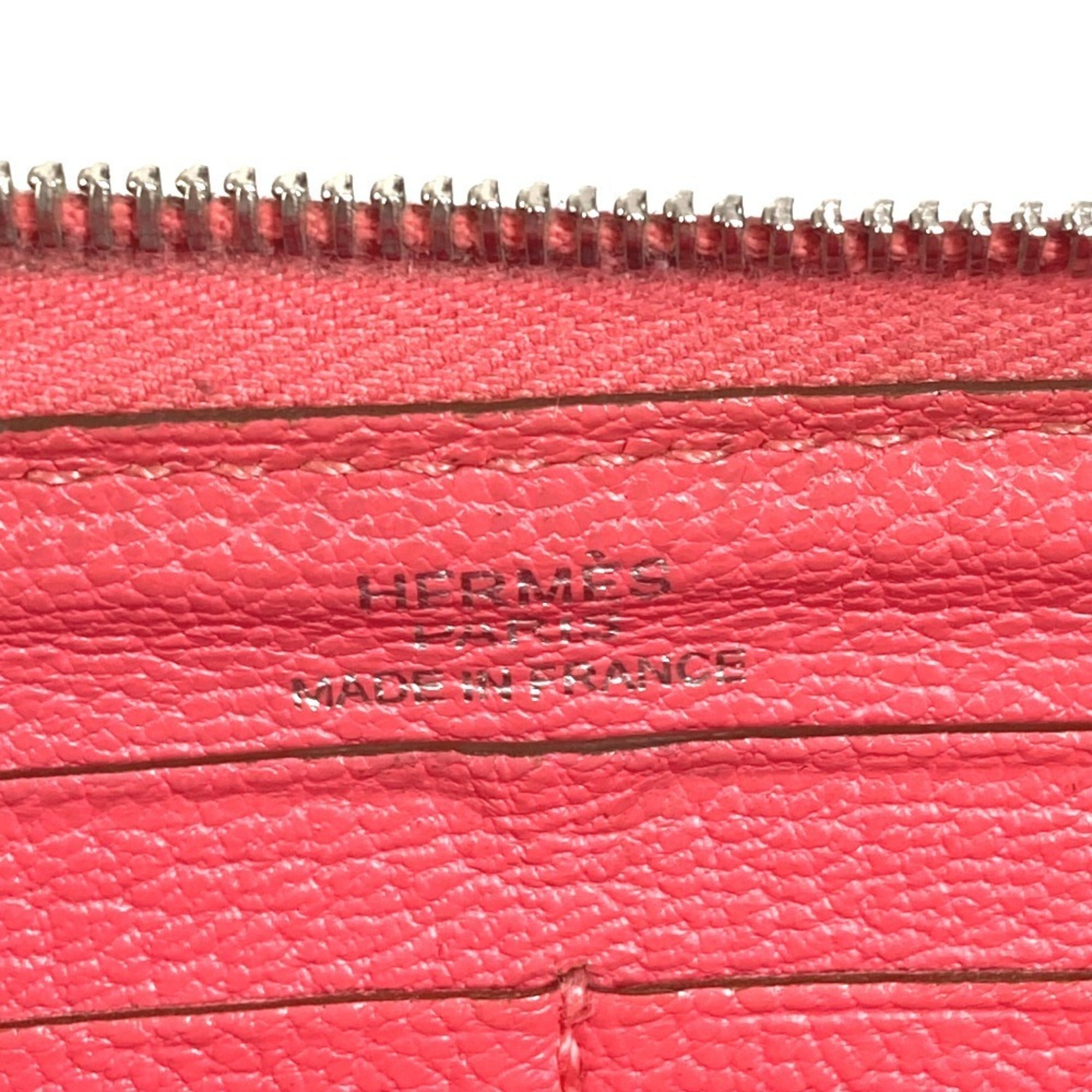 Hermes Pink Chevre Leather Long Wallet (Bi-Fold) (Pre-Owned)
