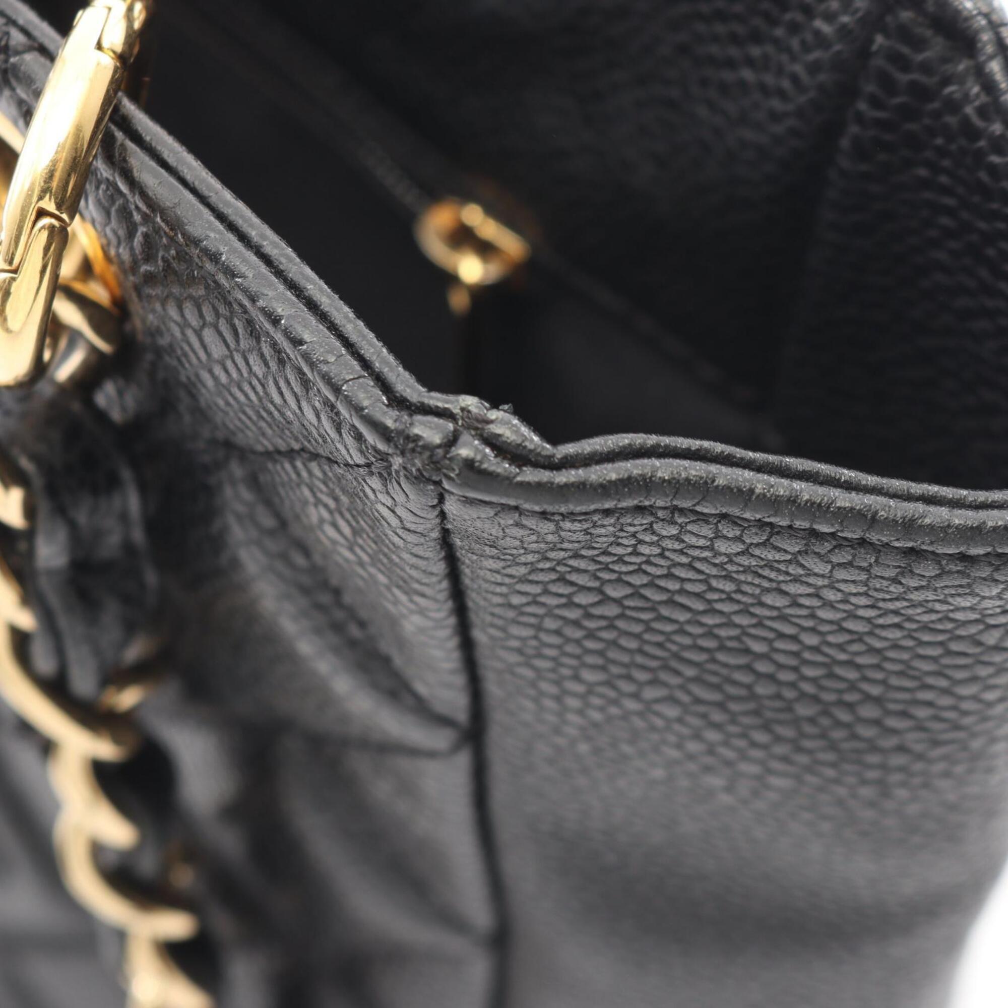 Chanel Black Grained Calfskin Handbag Tote Bag (Pre-Owned)