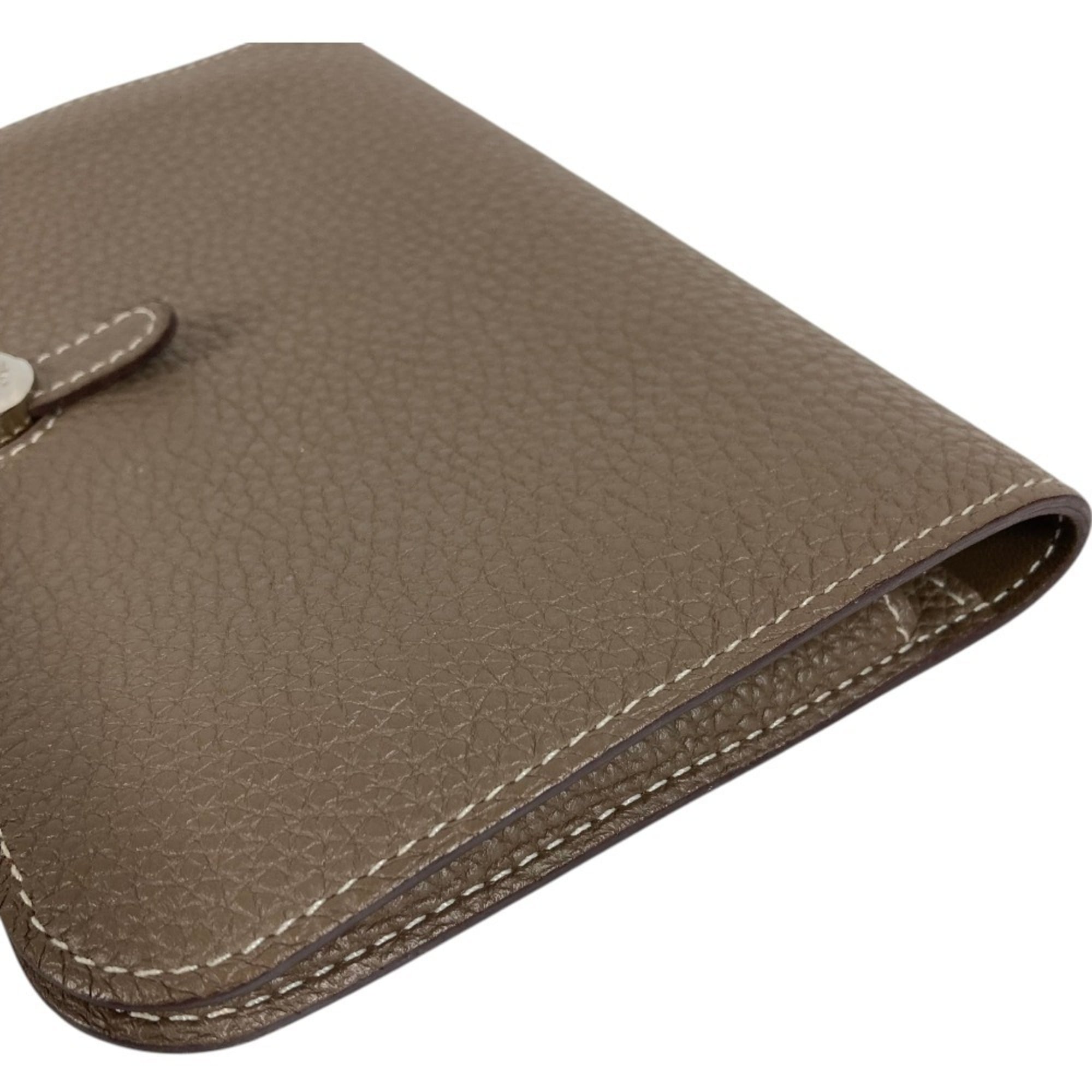 Hermes Etoupe Gray Gray Togo Leather Long Wallet (Bi-Fold) (Pre-Owned)