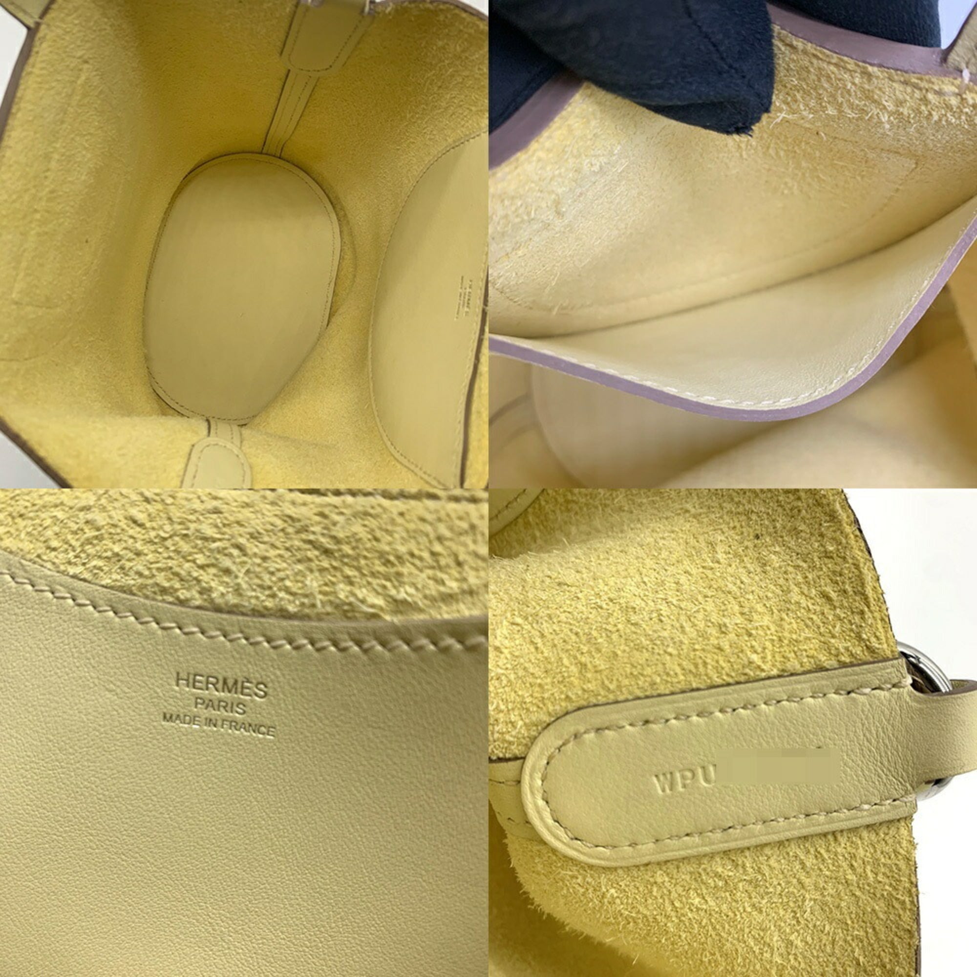 Hermes Yellow Taurillon Clemence Leather Handbag (Pre-Owned)