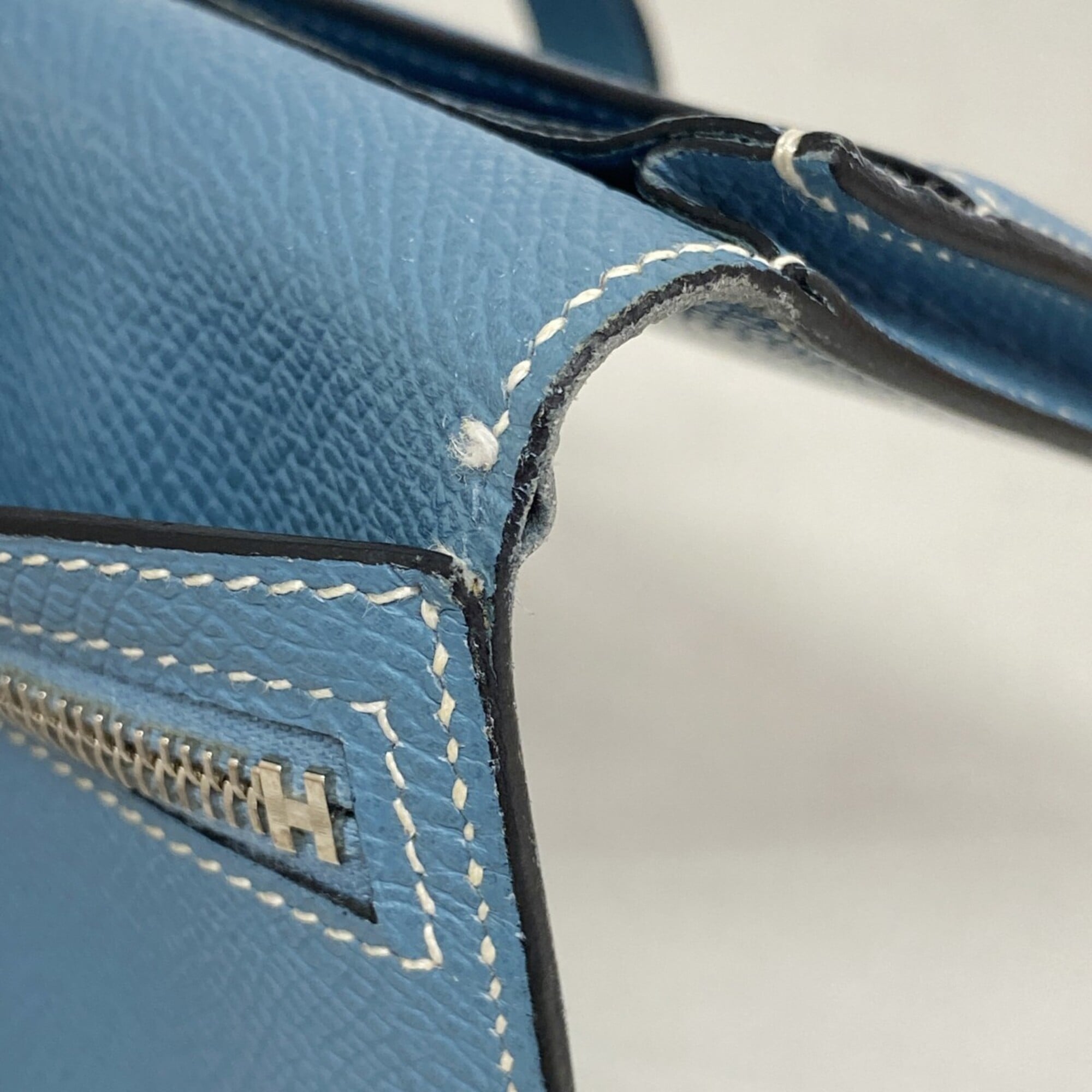Hermes Blue Jean Epsom Leather Long Wallet (Bi-Fold) (Pre-Owned)