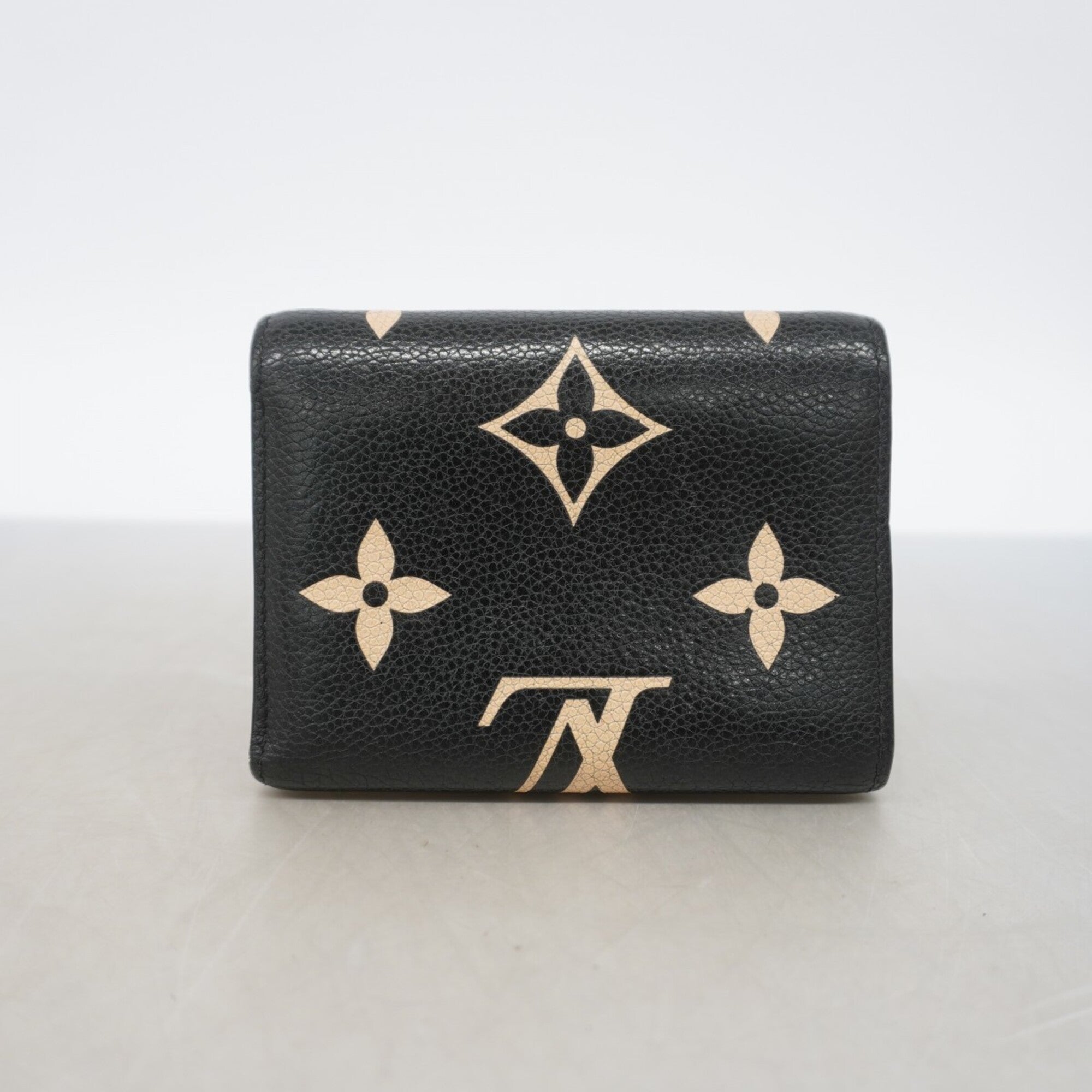 Louis Vuitton Beige Black Wallet (Tri-Fold) (Pre-Owned)