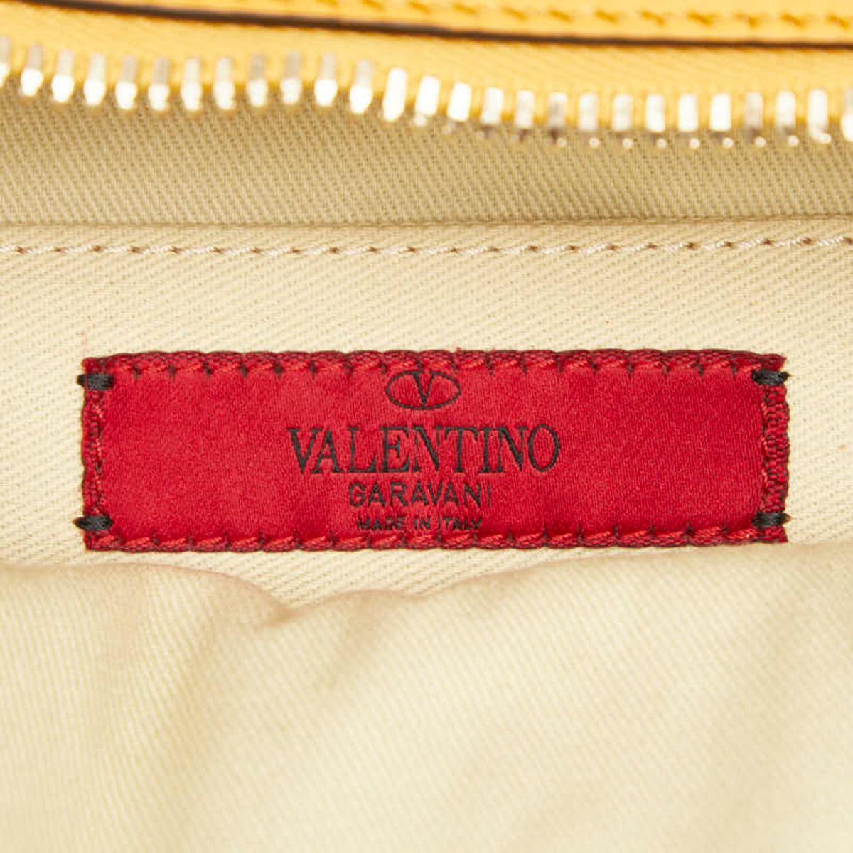 Valentino Yellow Gold Leather Backpack (Pre-Owned)