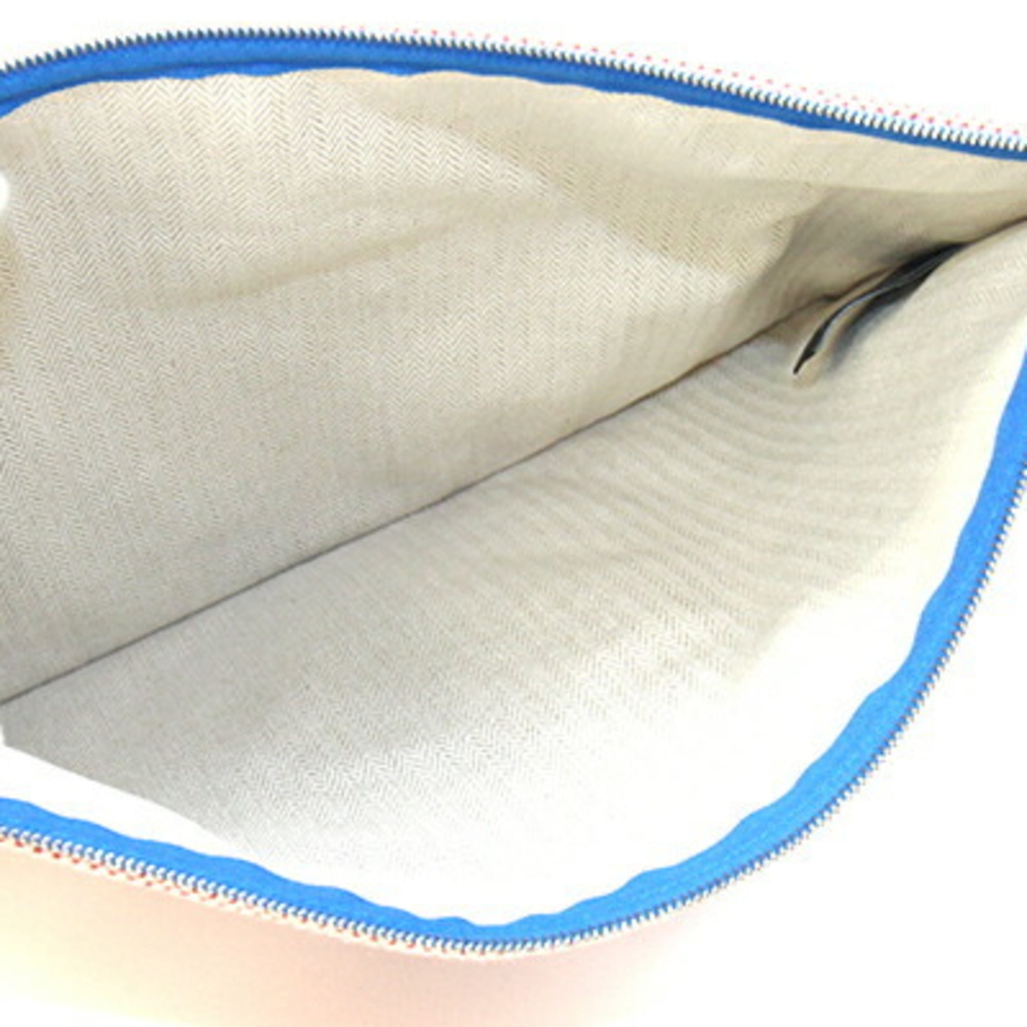 Hermes Multi-Color Orange Cotton Clutch Bag Pouch (Pre-Owned)