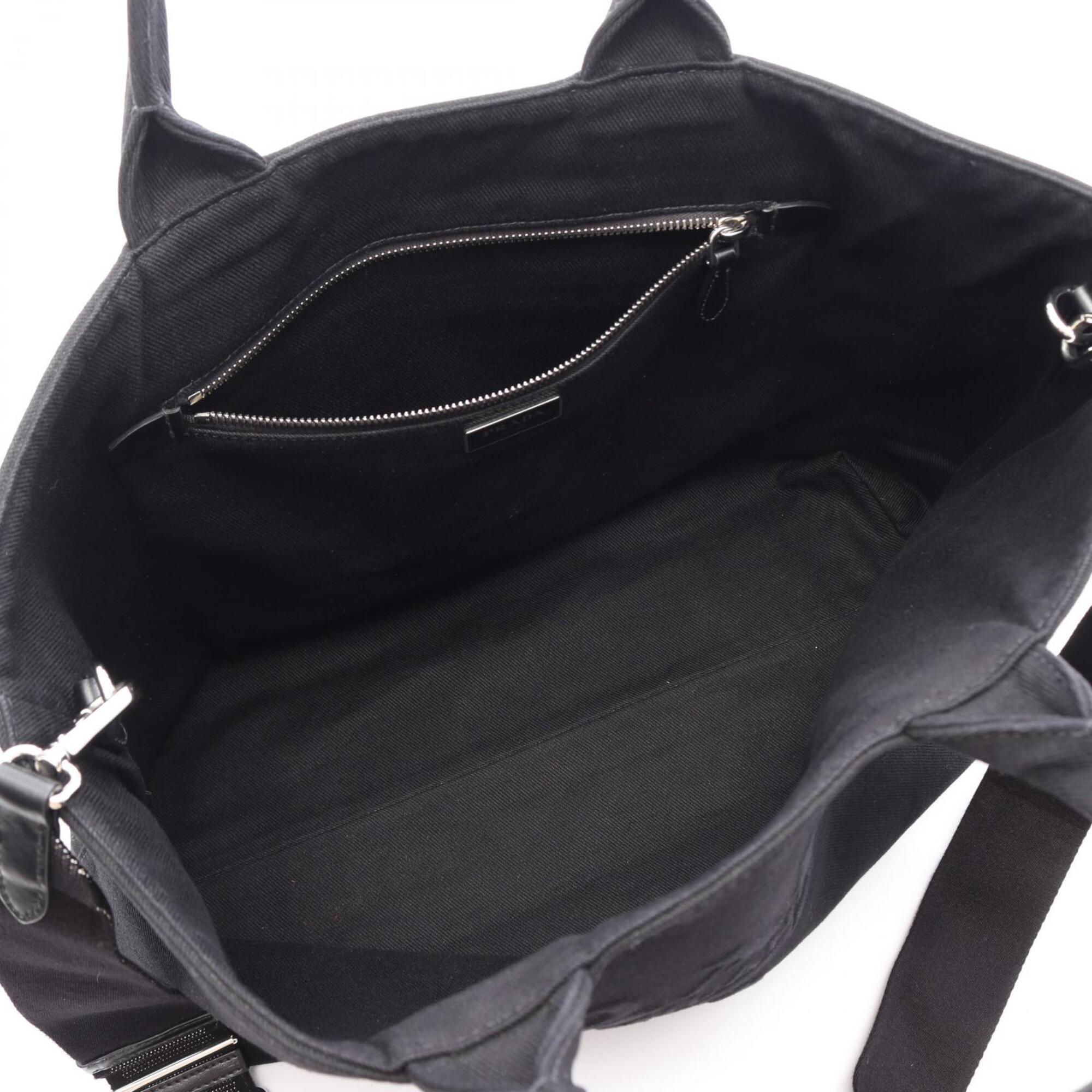 Prada Black Canvas Handbag Tote Bag (Pre-Owned)